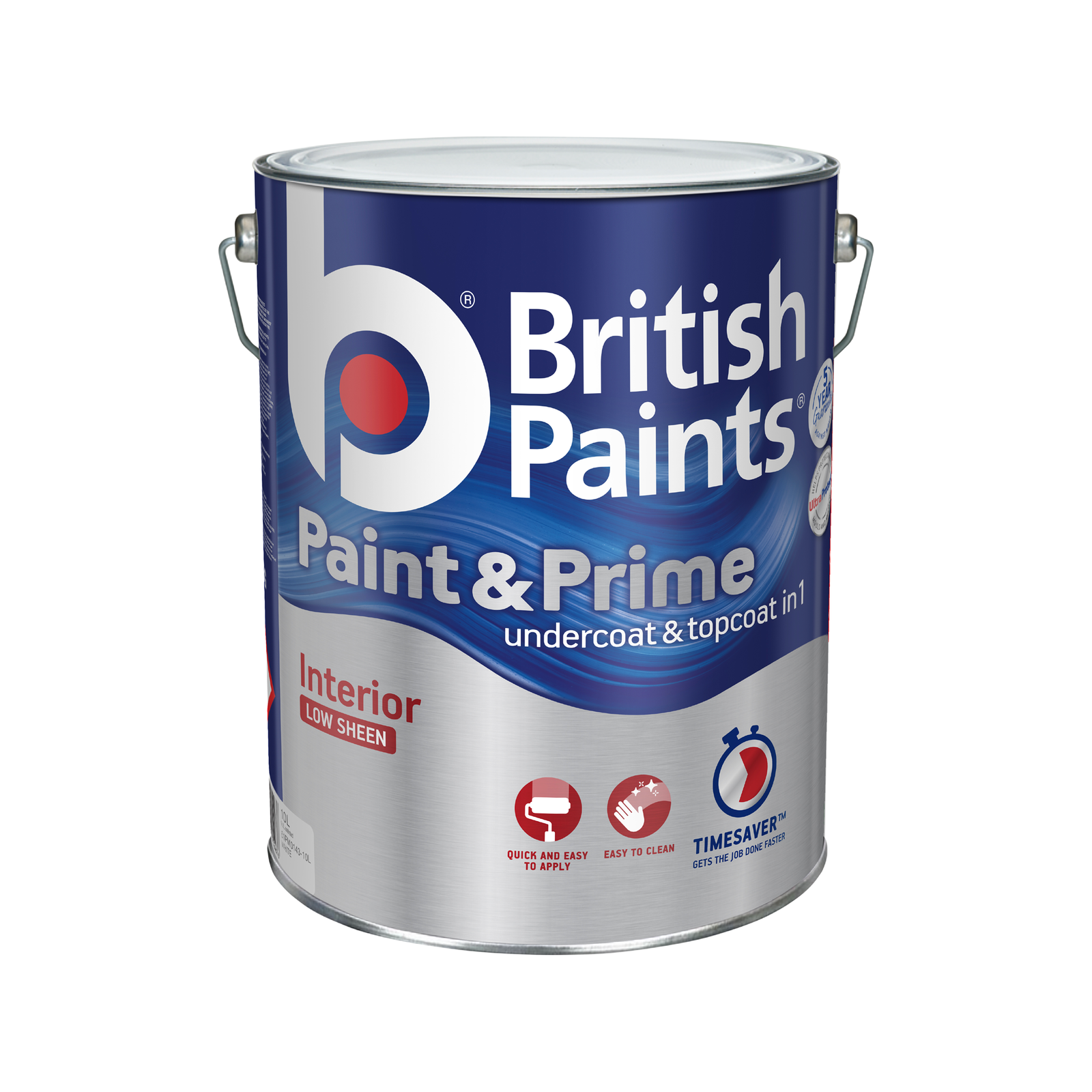 British Paints White Low Sheen Interior Paint And Prime - 10L ...