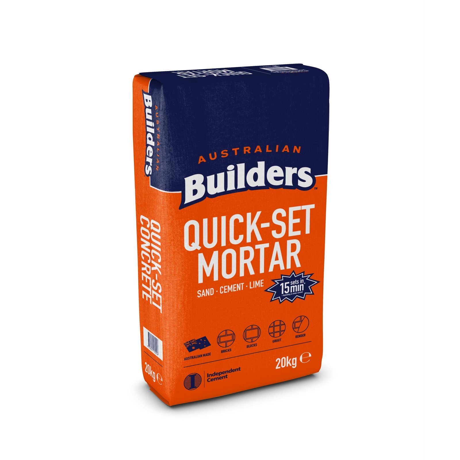 Australian Builders 20kg Quick Set Mortar Sand and Cement Mix
