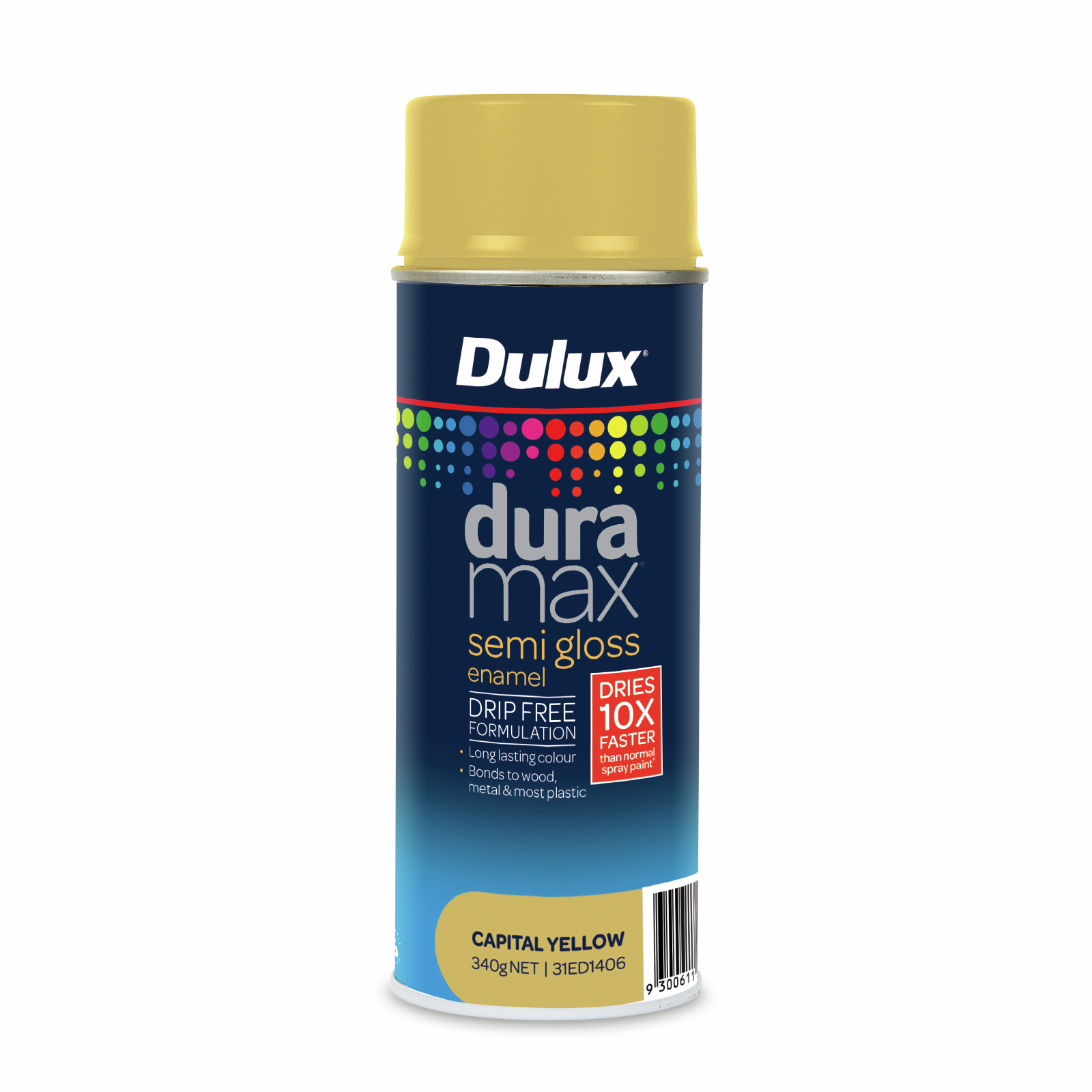 Dulux 340g Duramax Semi Gloss Capital Yellow Spray Paint Bunnings