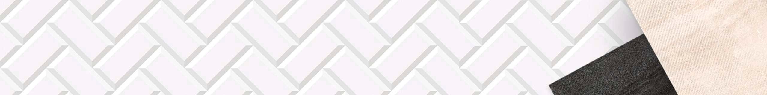 White tile background with creme tiles at the edge