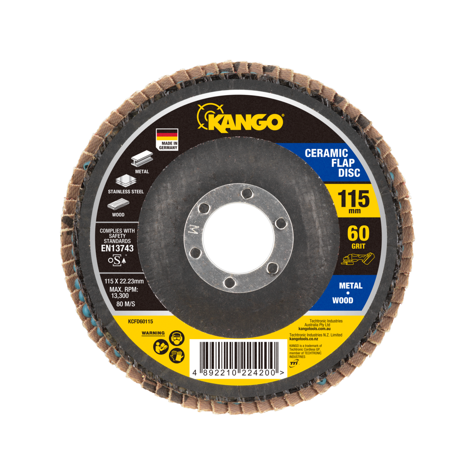 Kango 115mm 60G Ceramic Flap Disc Bunnings Australia