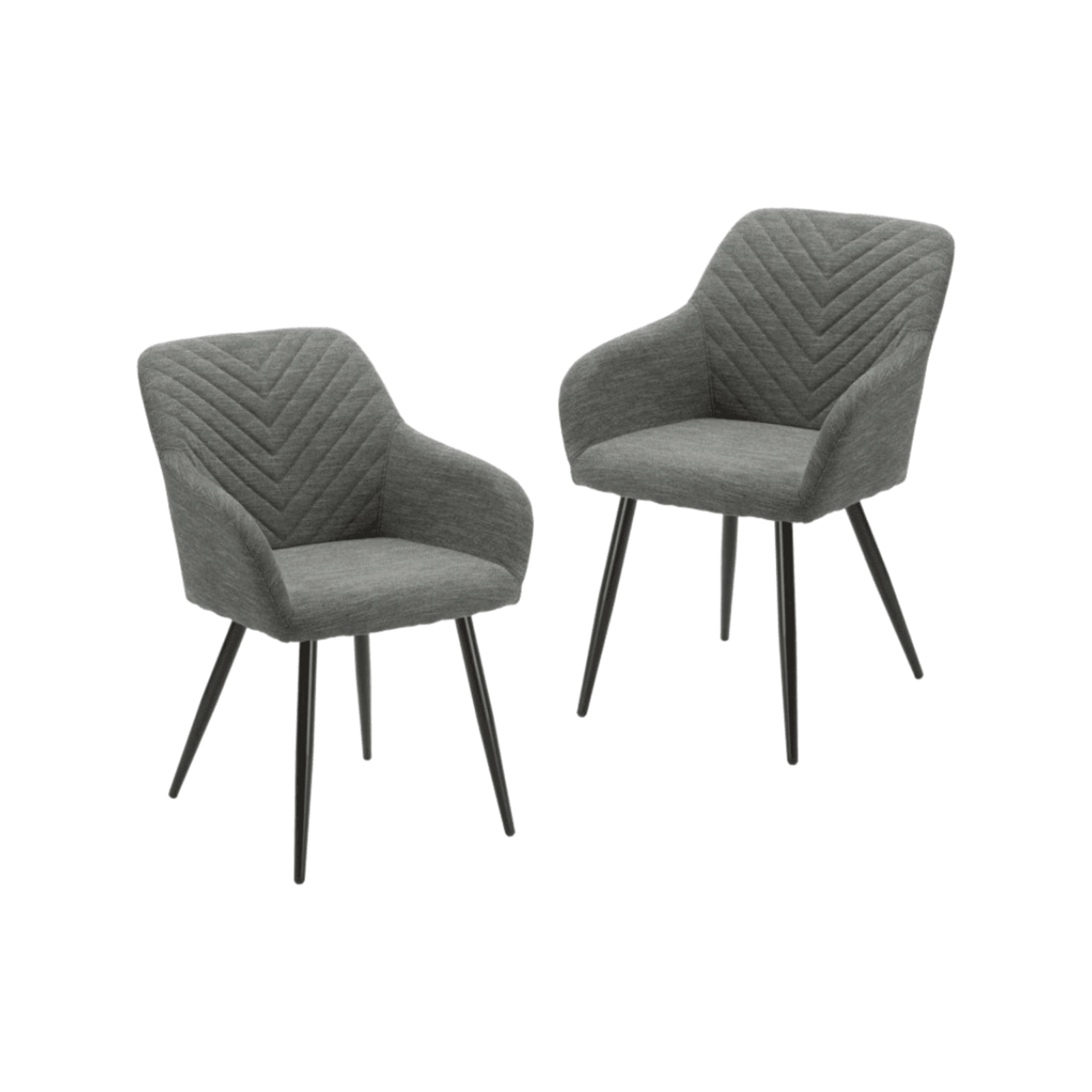 Set Of 2 Fari Fabric Dining Chairs Metal Legs Steel Bunnings Australia