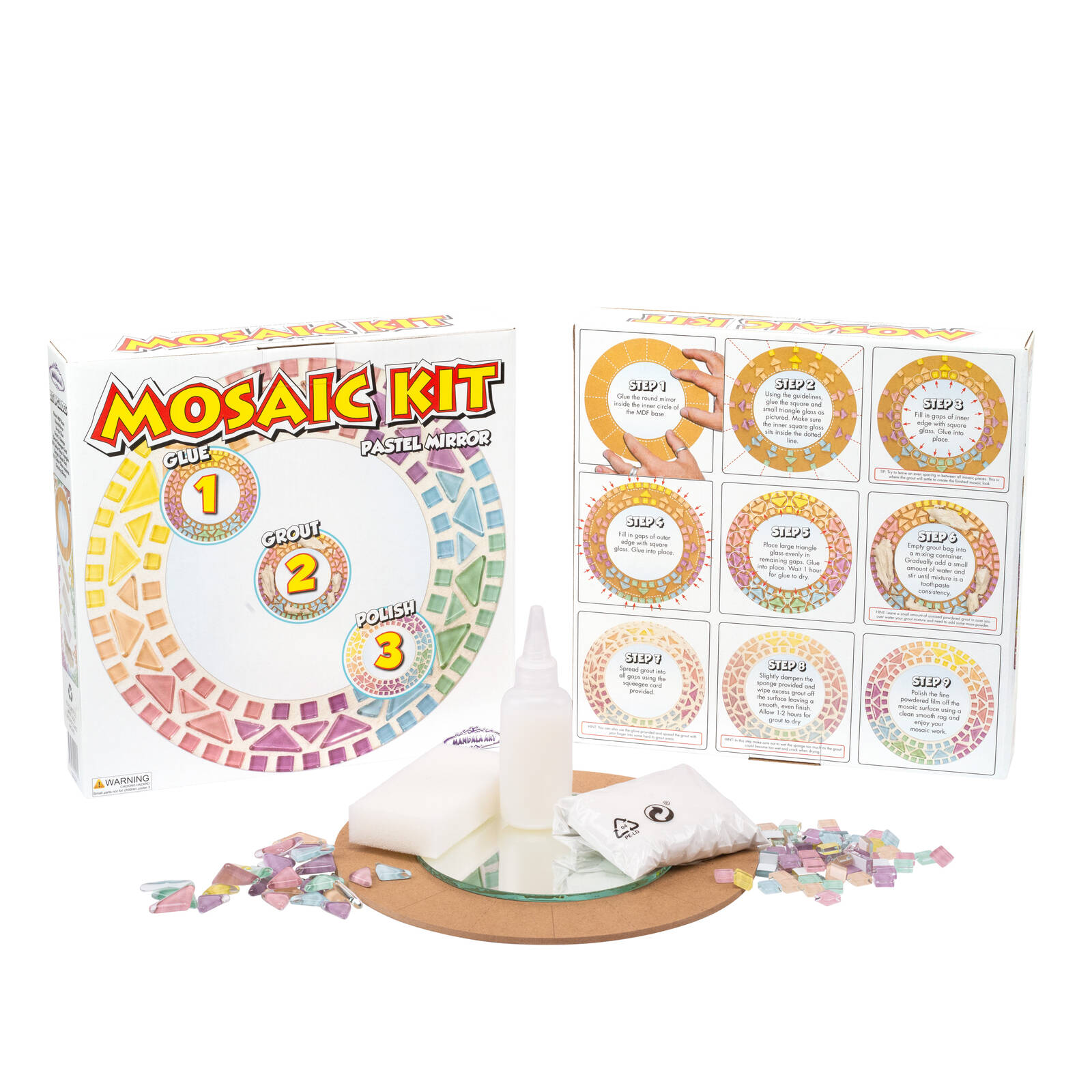 Mandala Art Pastel Round Mirror Mosaic Craft Kit Bunnings Australia