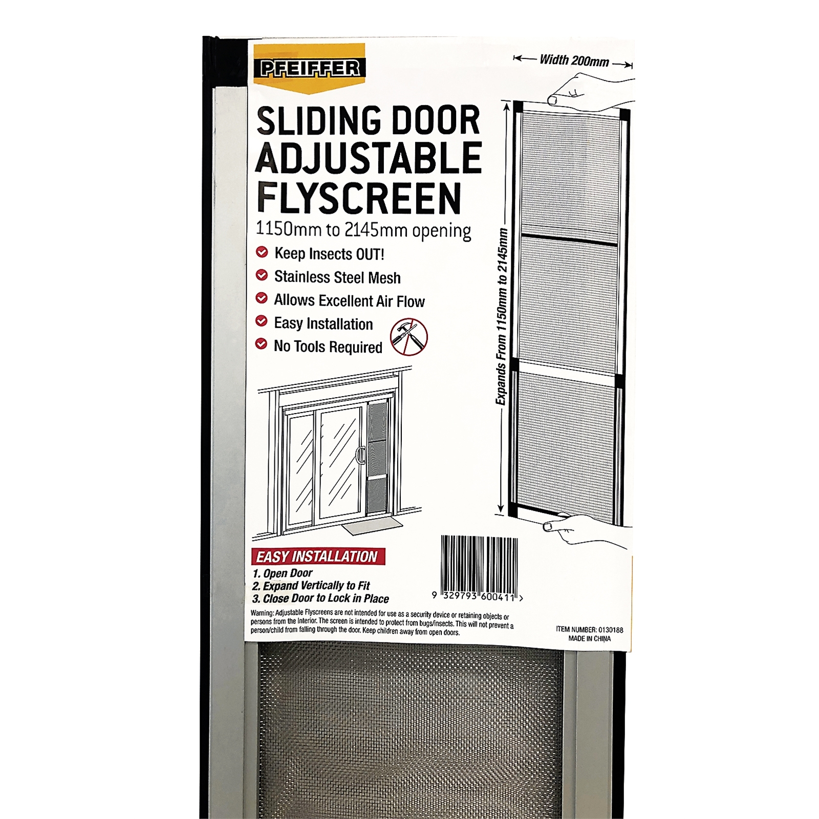 Pfeiffer 200mm Aluminium Adjustable Flyscreen Door Bunnings Australia