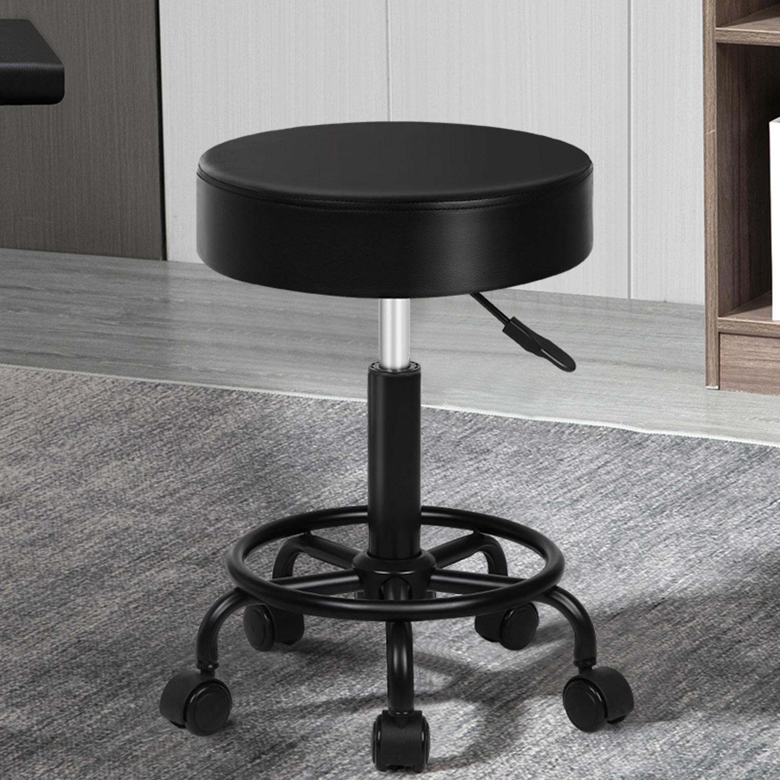 ALFORDSON Salon Stool Round All Black - Bunnings Australia