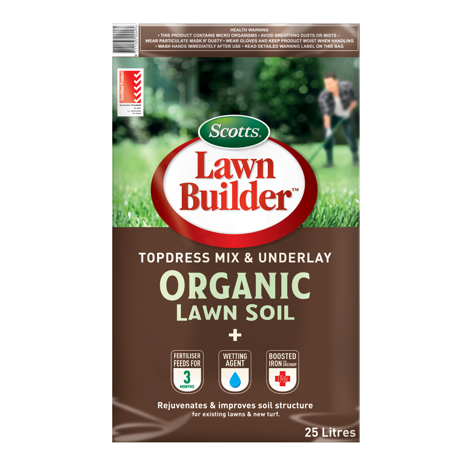 Scotts Lawn Builder 25L Organic Lawn Soil Topdress & Underlay Bunnings Australia