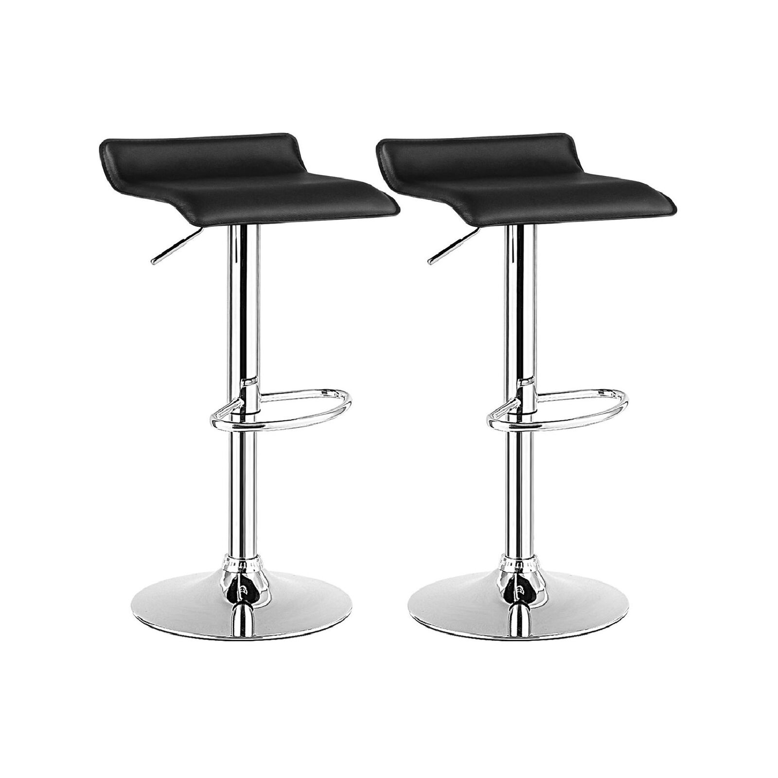 Costway 2x Swivel Bar Stools Gas Lift Bistro Kitchen Black Bunnings