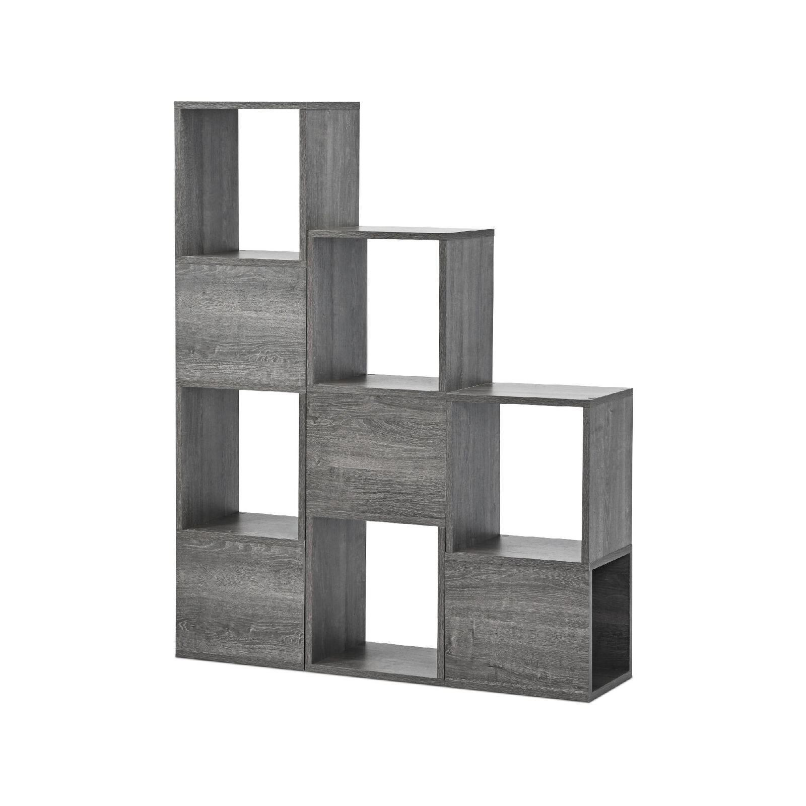 Costway Cube Display Storage Shelf Wooden Grey 3 Freestanding Frames