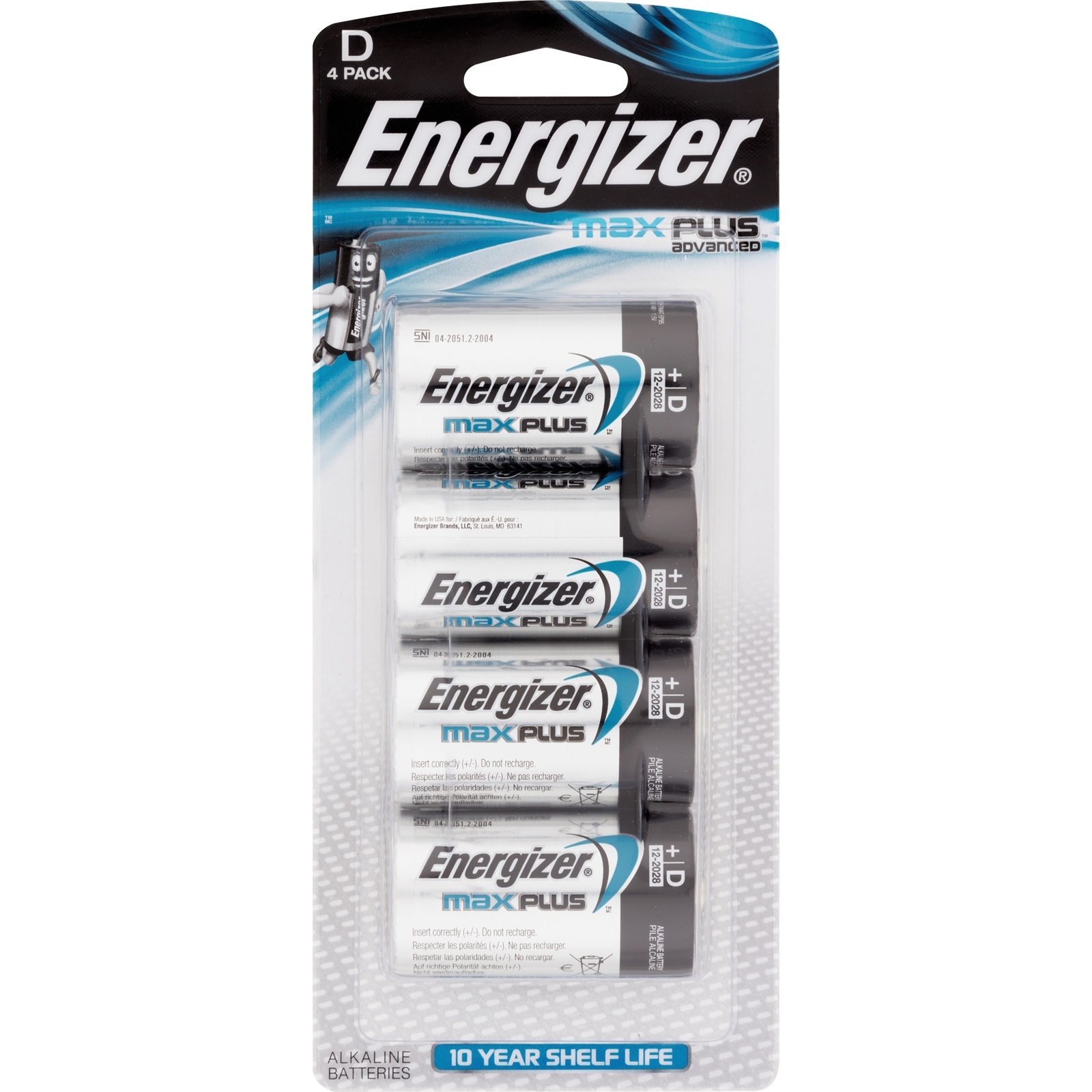 Energizer Max Plus D - 4 Pack - Bunnings Australia