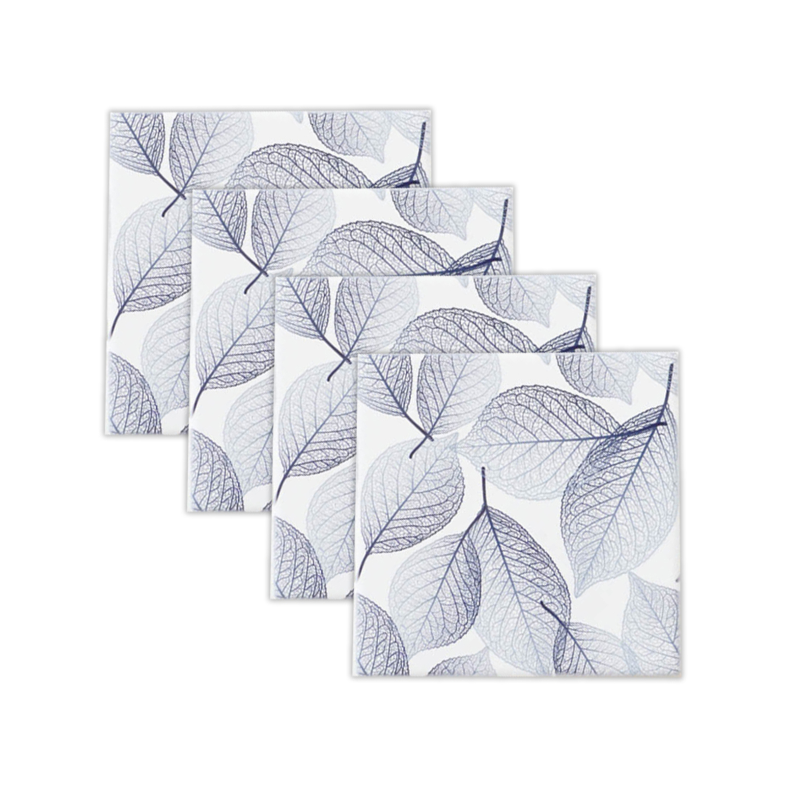 4pc Rayell Ceramic Printed Coasters Leaf Stencil Blue Bunnings Australia