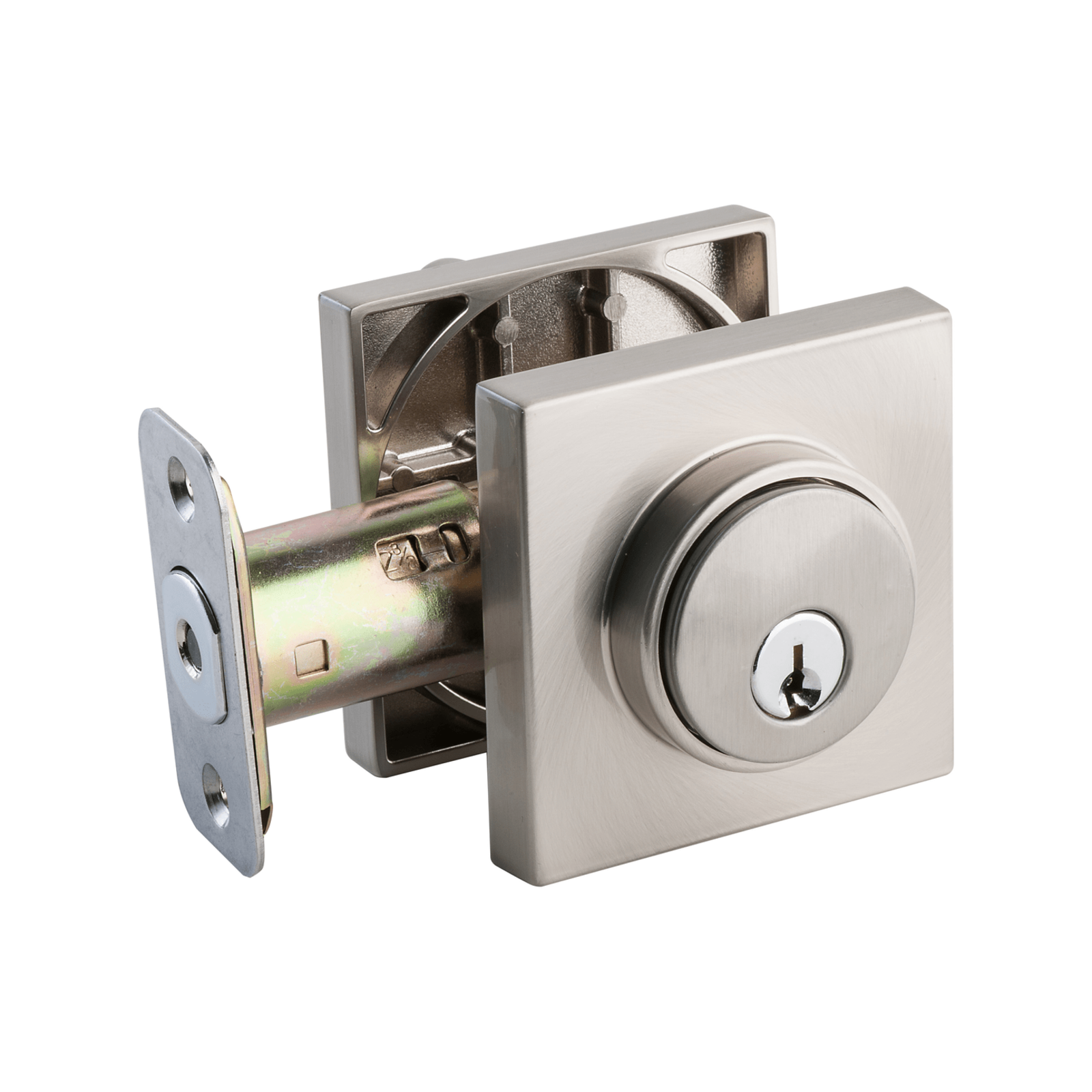 Lane Brushed Satin Chrome Slimline Square Single Cylinder Deadbolt Bunnings Australia