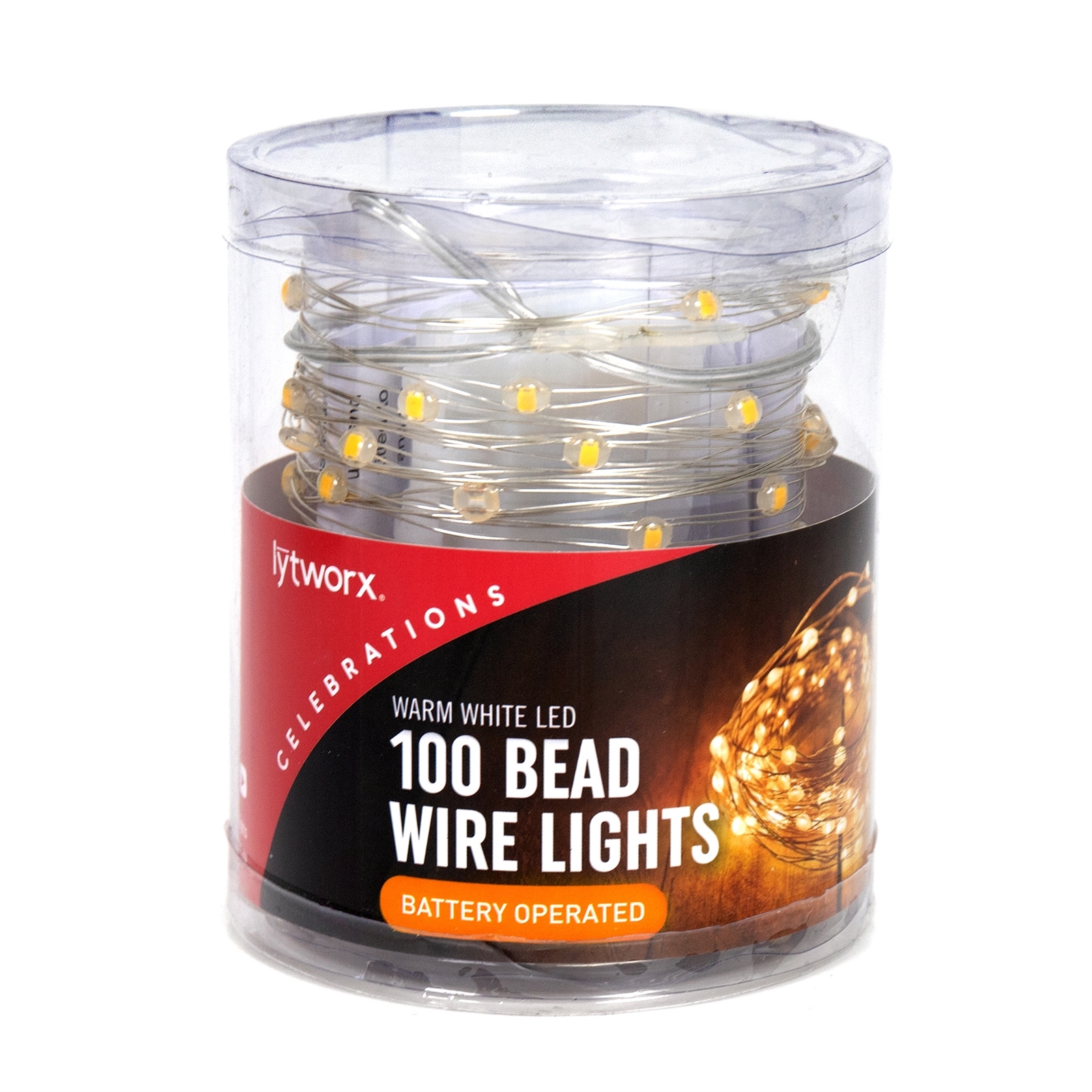 Lytworx Warm White Battery Operated Bead Wire Lights 100 Pack