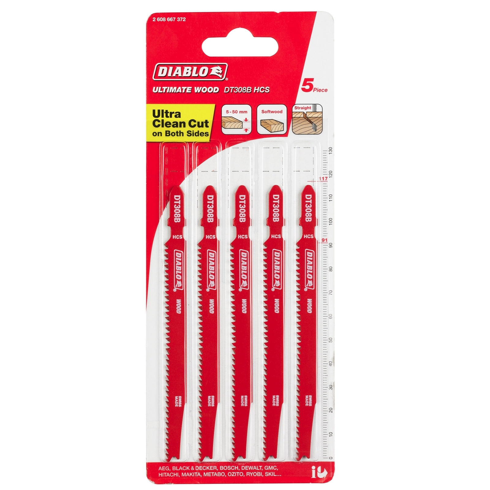 Diablo Ultimate Wood Jigsaw Blade 5 Pack Bunnings Australia