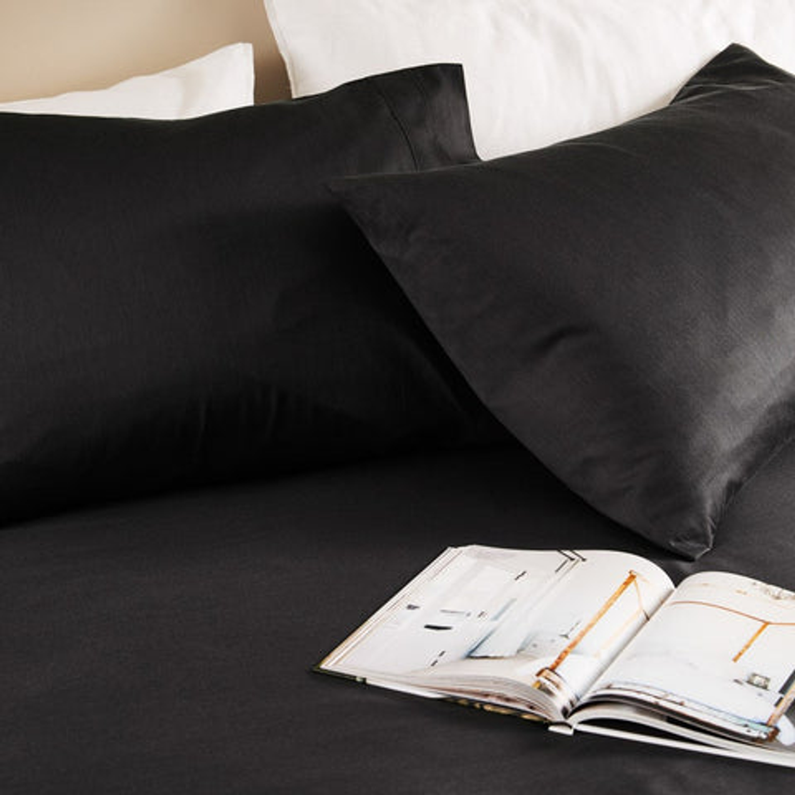 Myhouse Riley Bamboo Cotton Pillowcase Pair Graphite Bunnings Australia