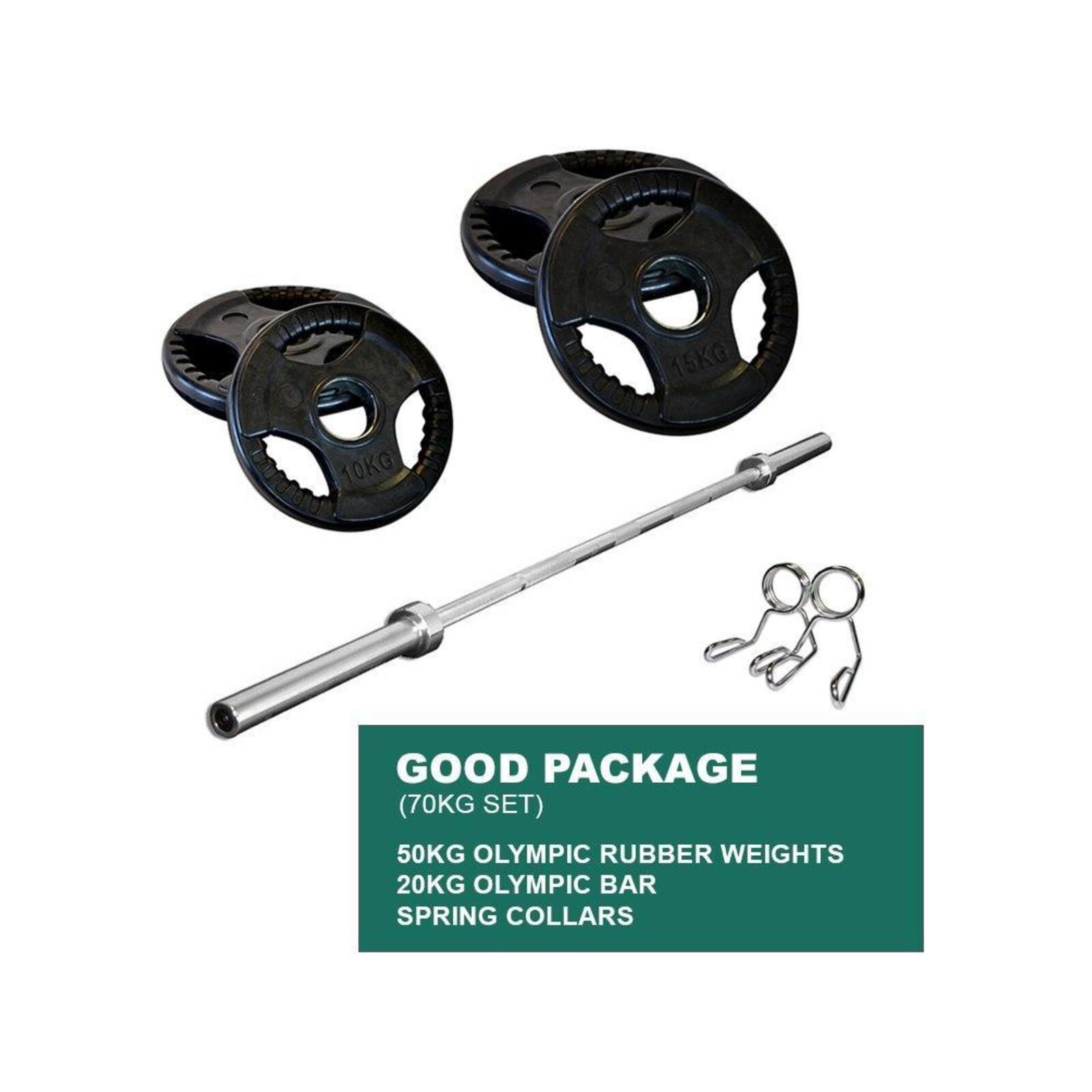 GOOD PACKAGE 50KG OLYMPIC WEIGHT PLATES + 2.2m 1000LB OLYMPIC