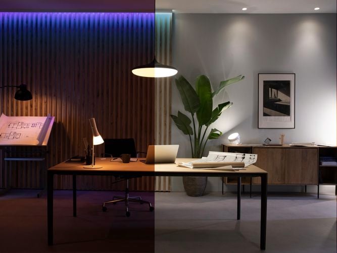 Philips Hue office contrast lighting