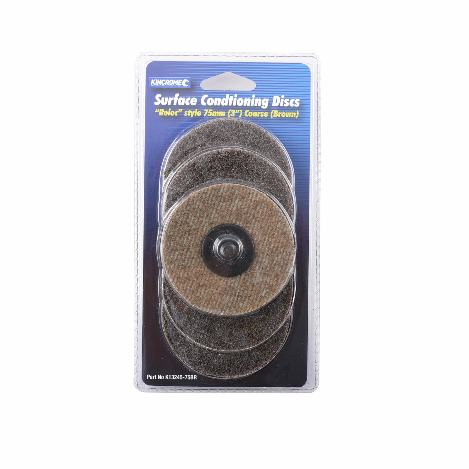 Kincrome 75mm (3") Brown Coarse Roloc Style Sanding Disc 5 Pack Bunnings Australia