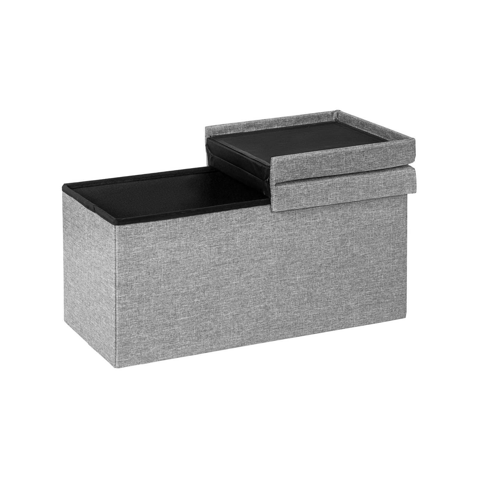 Costway Bench Storage Ottoman Foot Stool Blanket Box Grey Bunnings