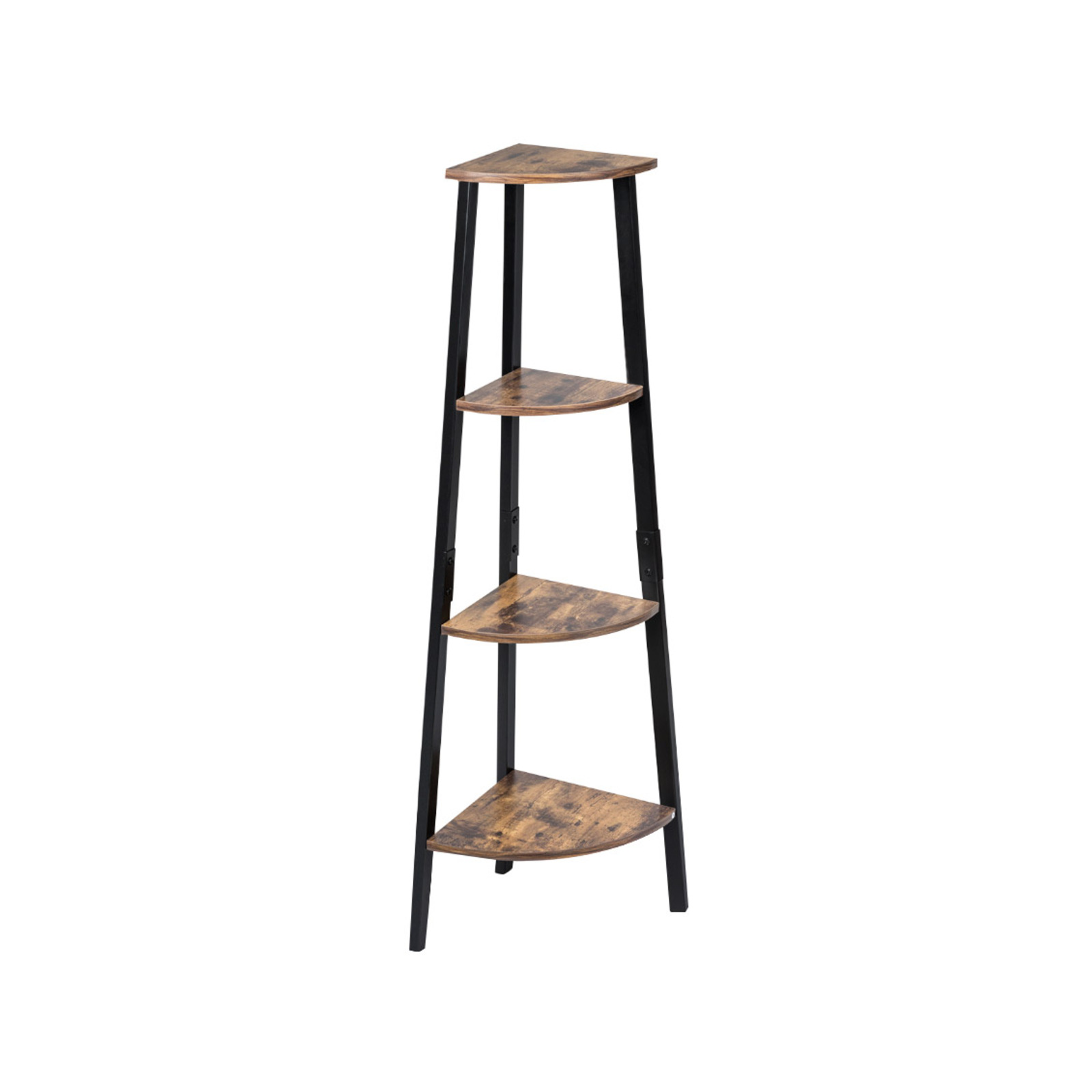 Costway 4Tier Corner Bookcase Ladder Display Shelf Metal Frame