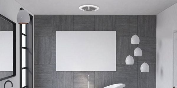 Bathroom tub and lights in bathroom