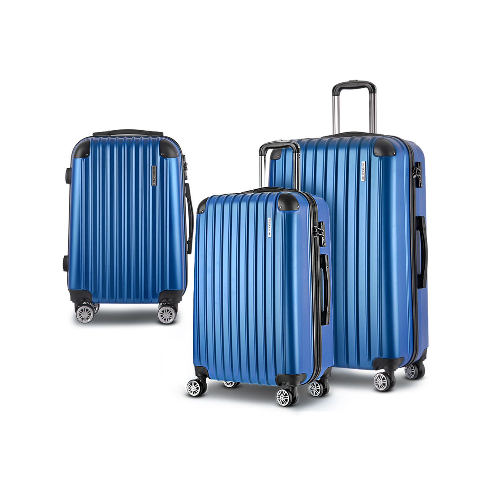 Wanderlite 3pcs Luggage Trolley Set Travel Suitcase Hard Case Carry On