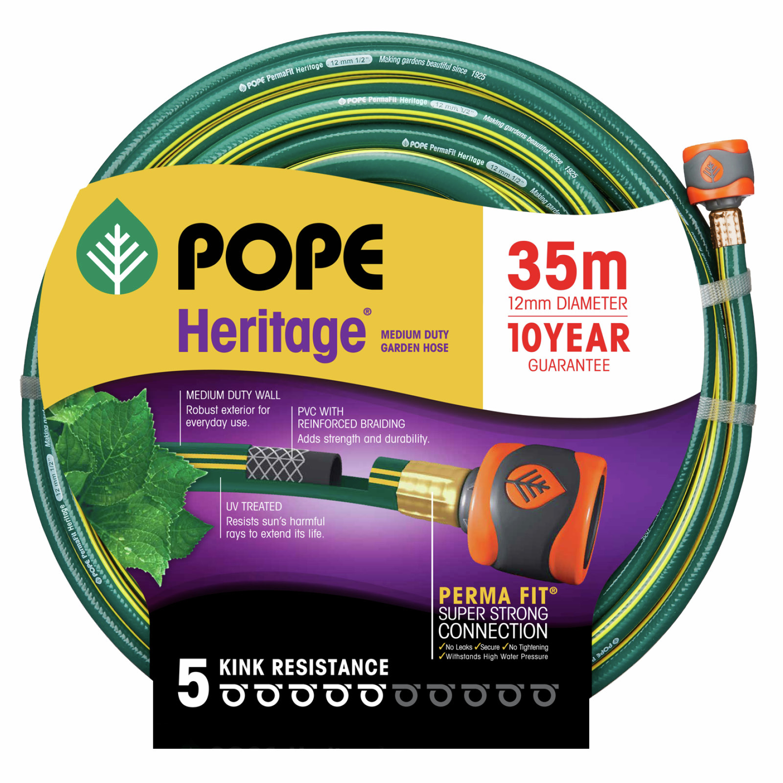 Pope 12mm x 35m Heritage Tap Ready Garden Hose Bunnings Australia