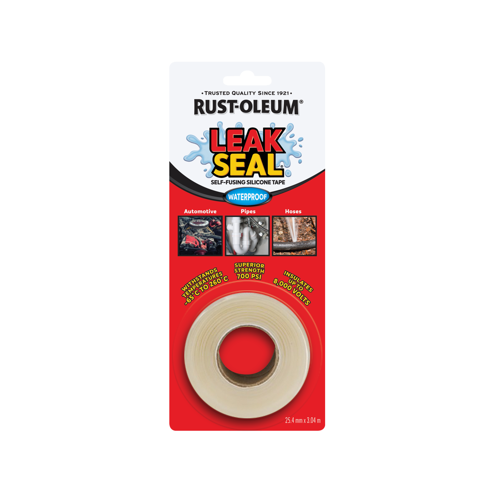 RustOleum 25.4mm x 3.04m Clear LeakSeal SelfFusing Silicone Tape