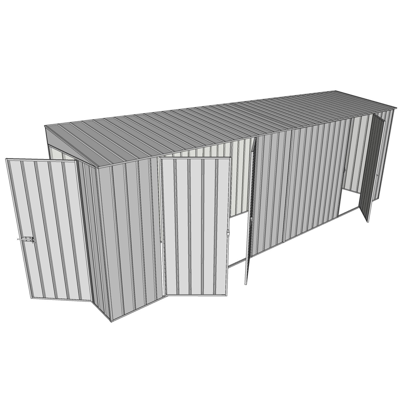 BuildAShed 1.2 x 6.0 x 2.0m Tunnel Shed Tunnel Hinged Door with 3