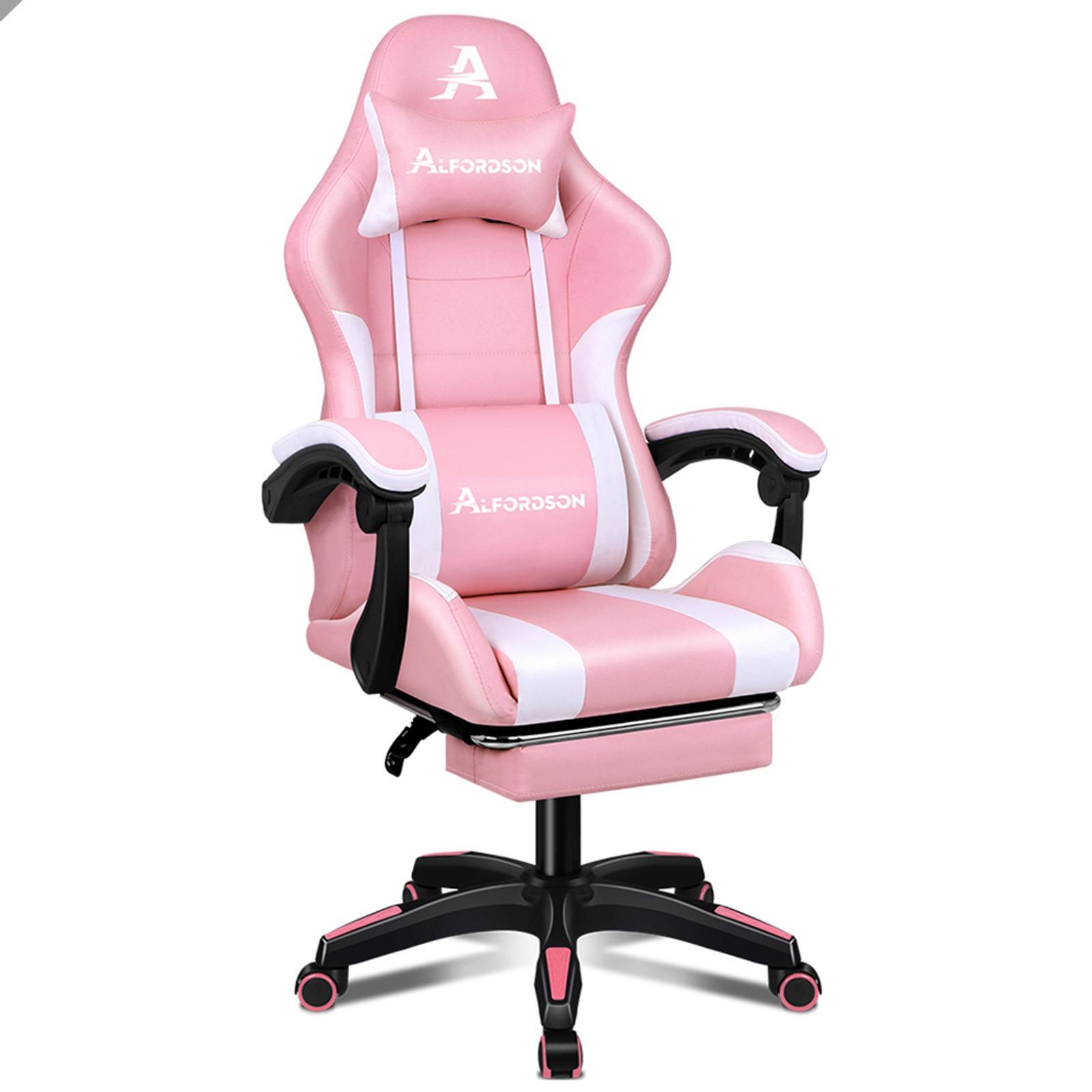 ALFORDSON Gaming Office Chair Elite Pink & White Bunnings Australia