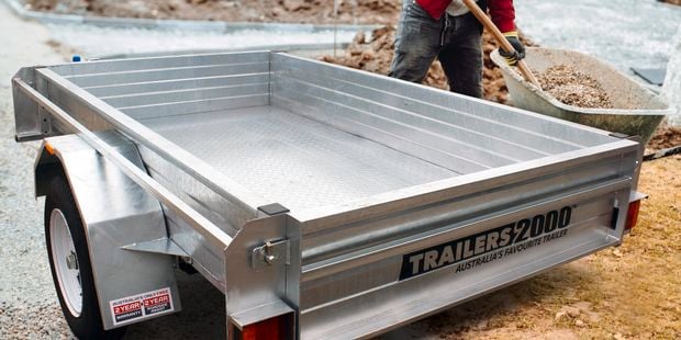 A trailer on a worksite