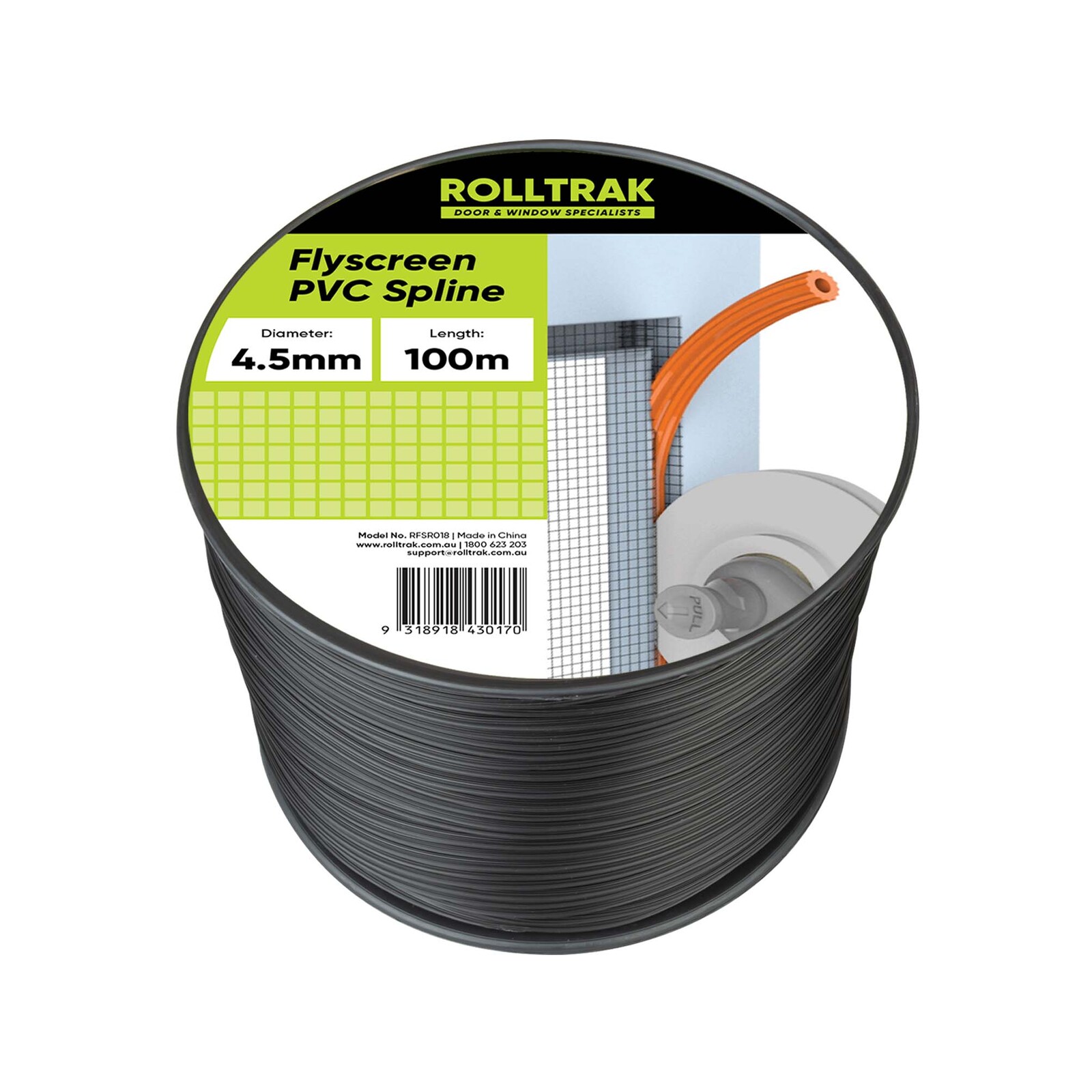 Rolltrak 4.5mm x 100m Black Flyscreen Spline Bunnings Australia