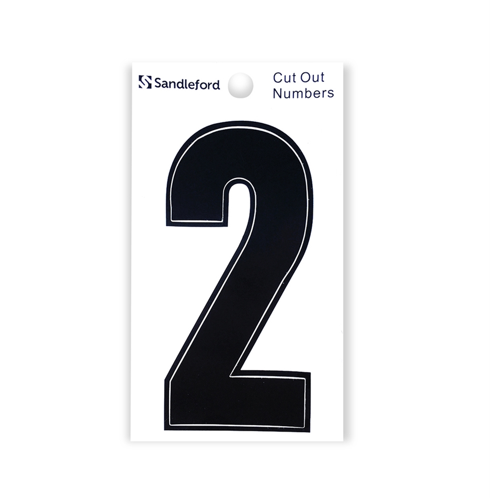 Sandleford 85mm Black Cut Out Self Adhesive House Number 2 Bunnings