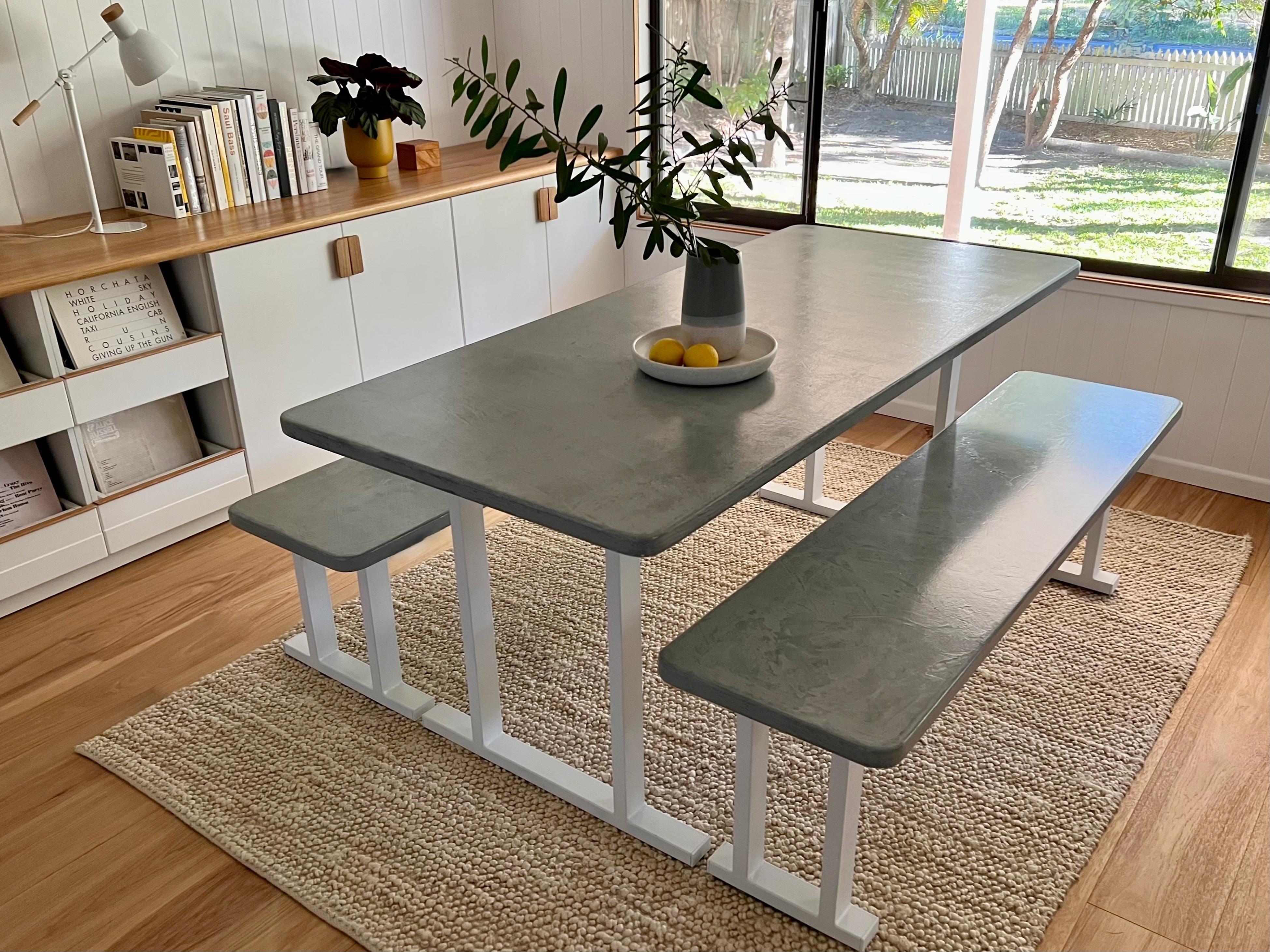 Cement store dining table