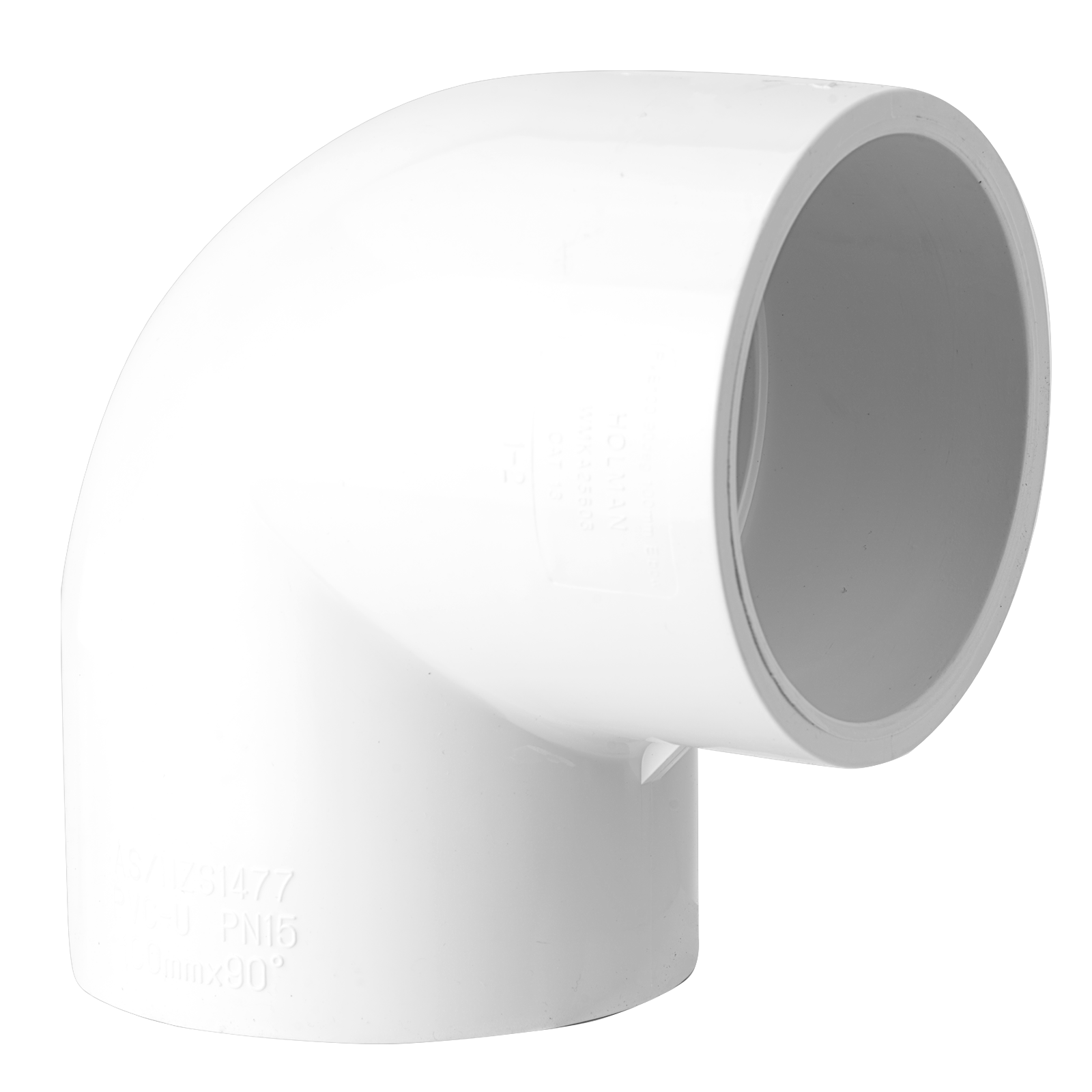 Holman 100mm 90° White PVC Pressure Elbow - Bunnings Australia