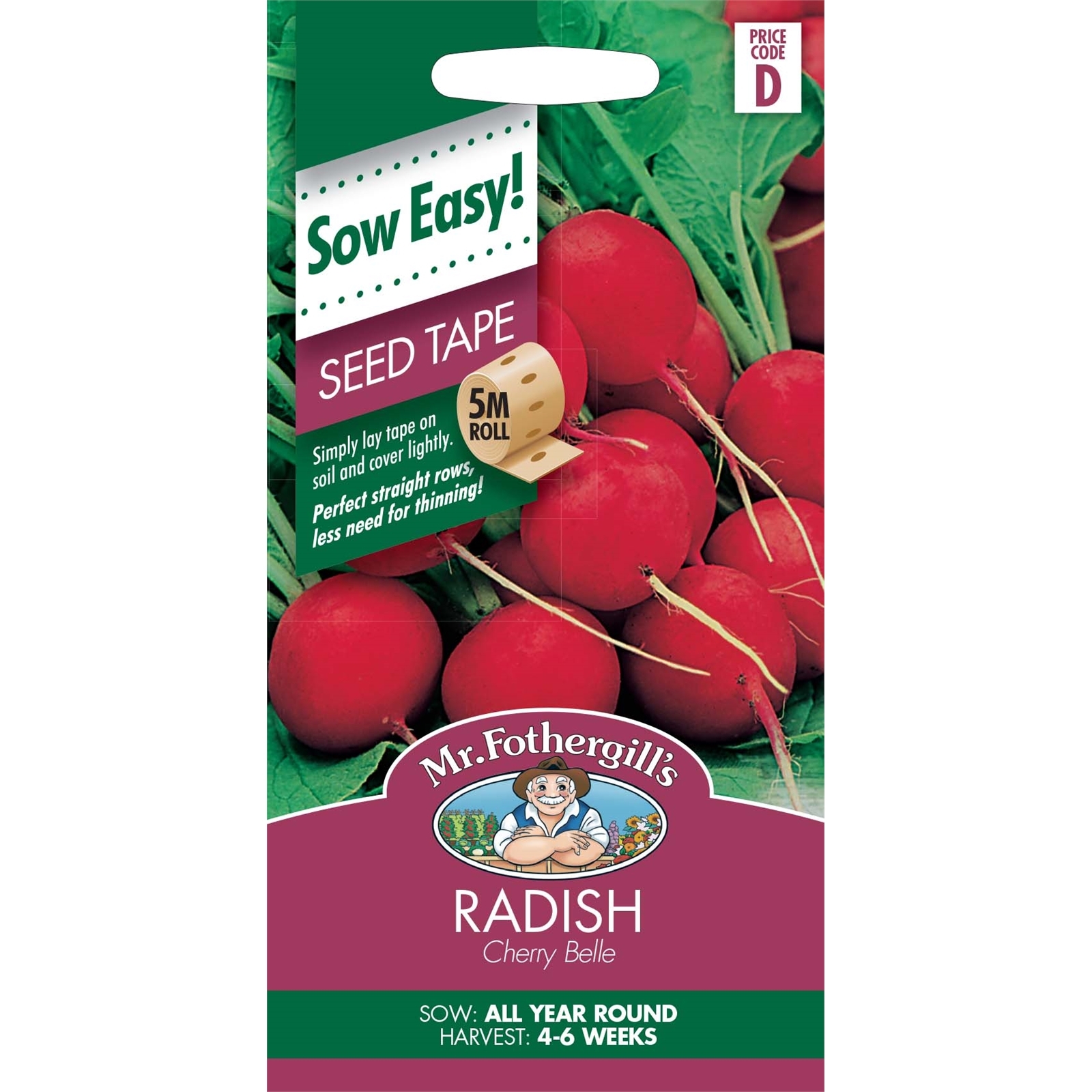 Mr Fothergill's Cherry Belle Radish Seed Tape - Bunnings Australia