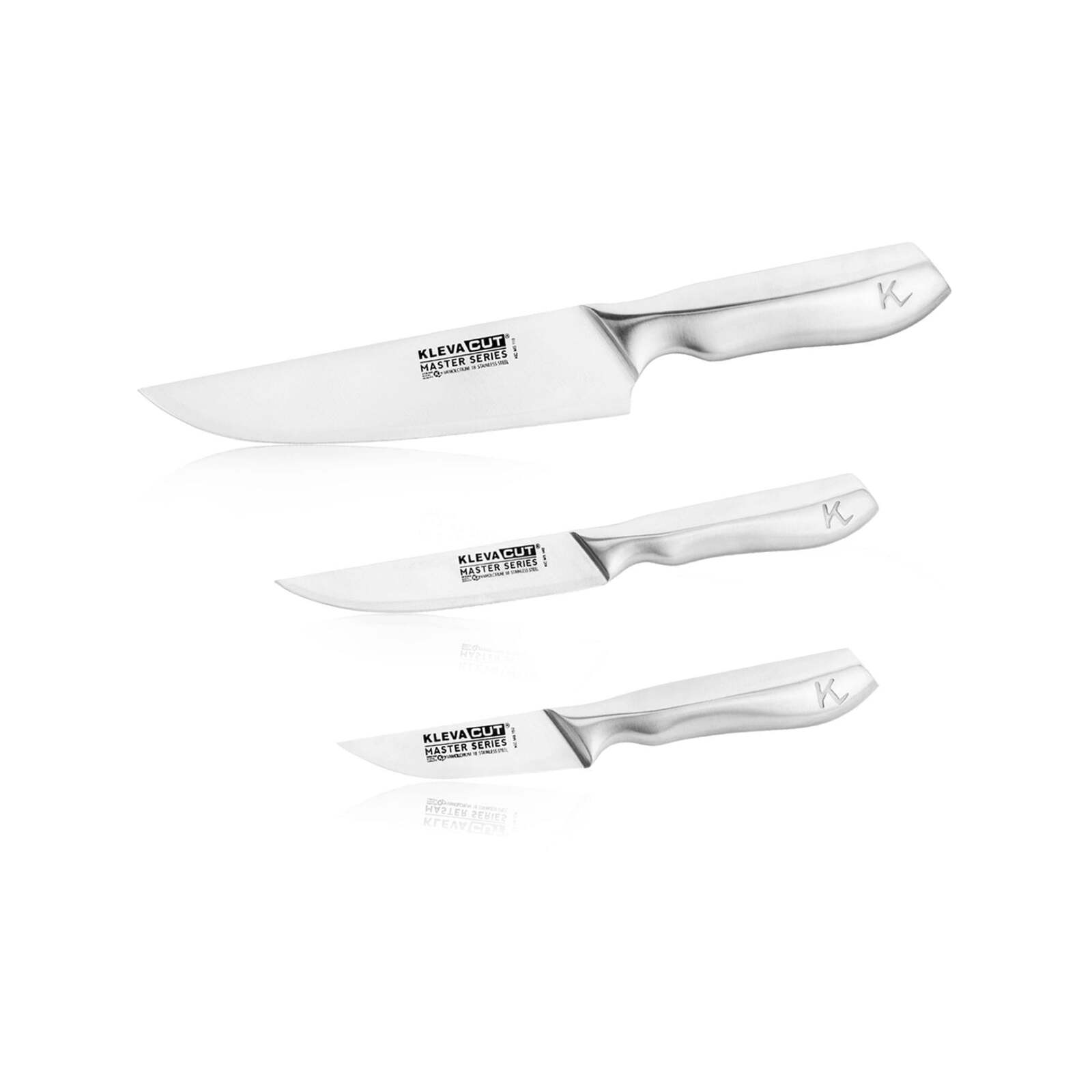 KlevaCut Master Series New 3pc Knife Set Chef, Utility + Paring