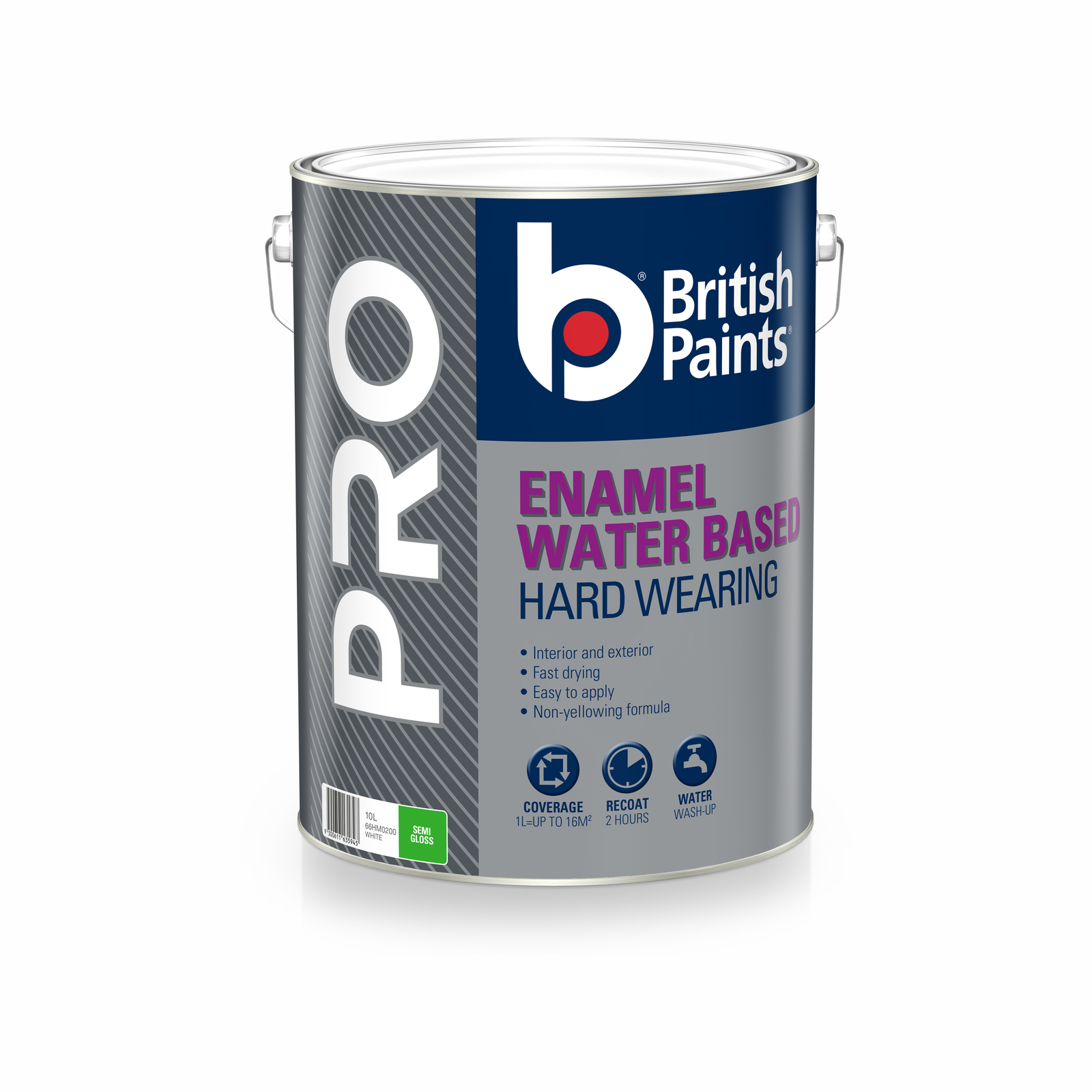 British Paints 10L Semi Gloss Water Based PRO Enamel Paint Bunnings