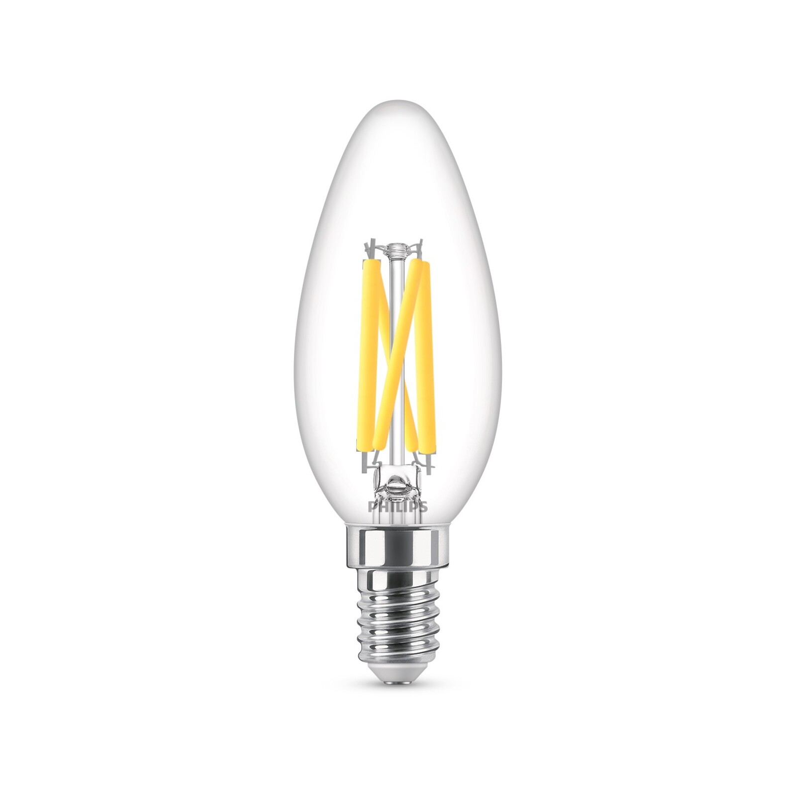 Philips B35 E14 LED 470lm Clear Filament 3.5W Dimmable Globe Bunnings