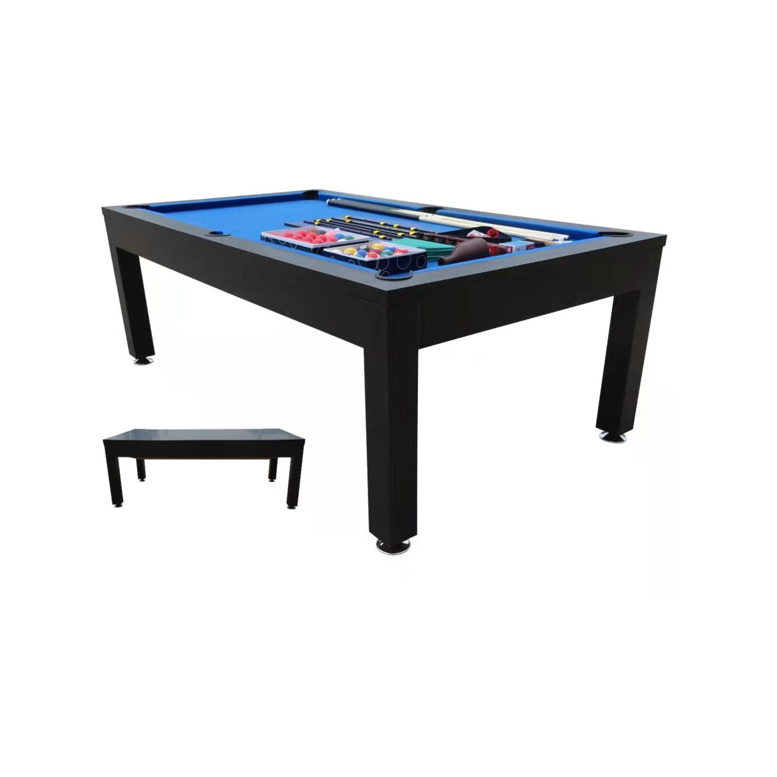 7FT Pool Table Snooker Billiard Table With Dining Table Top - Bunnings ...