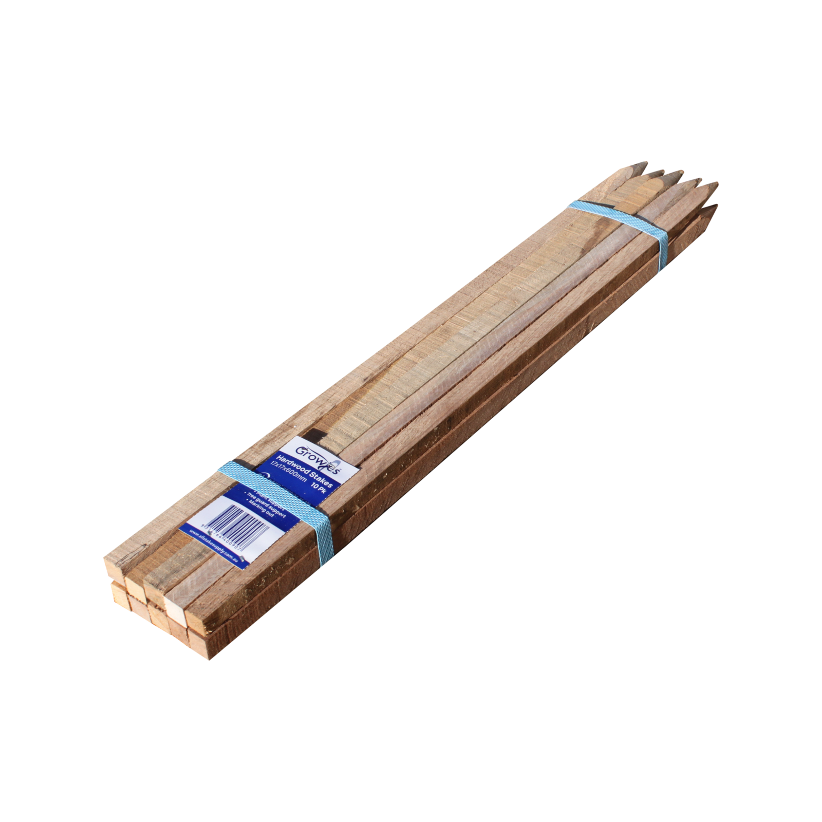 Growies 17 x 17 x 600mm Hardwood Garden Stakes 10 Pack Bunnings