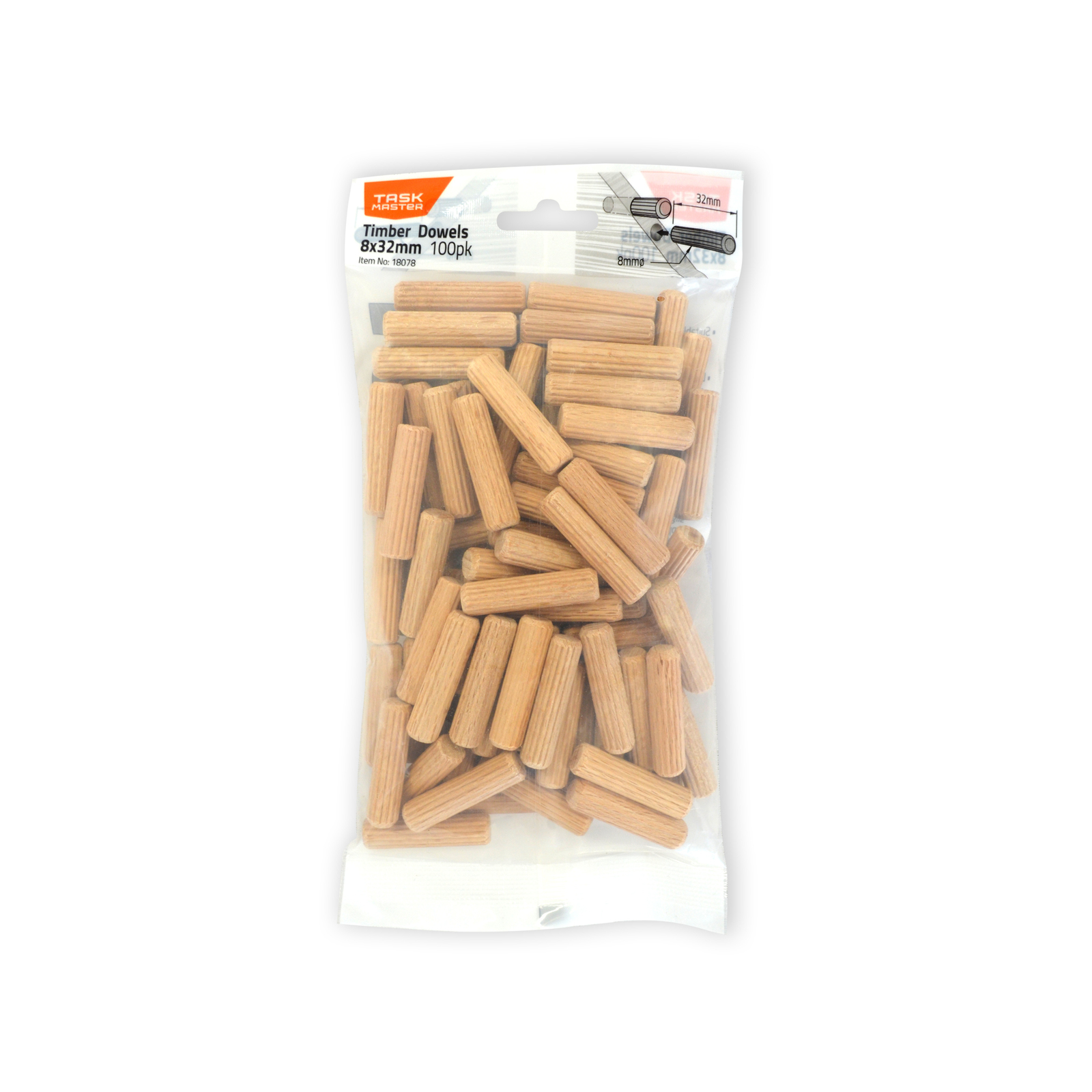 Taskmaster 8 x 32mm Timber Dowel Connectors 100 Pack Bunnings Australia