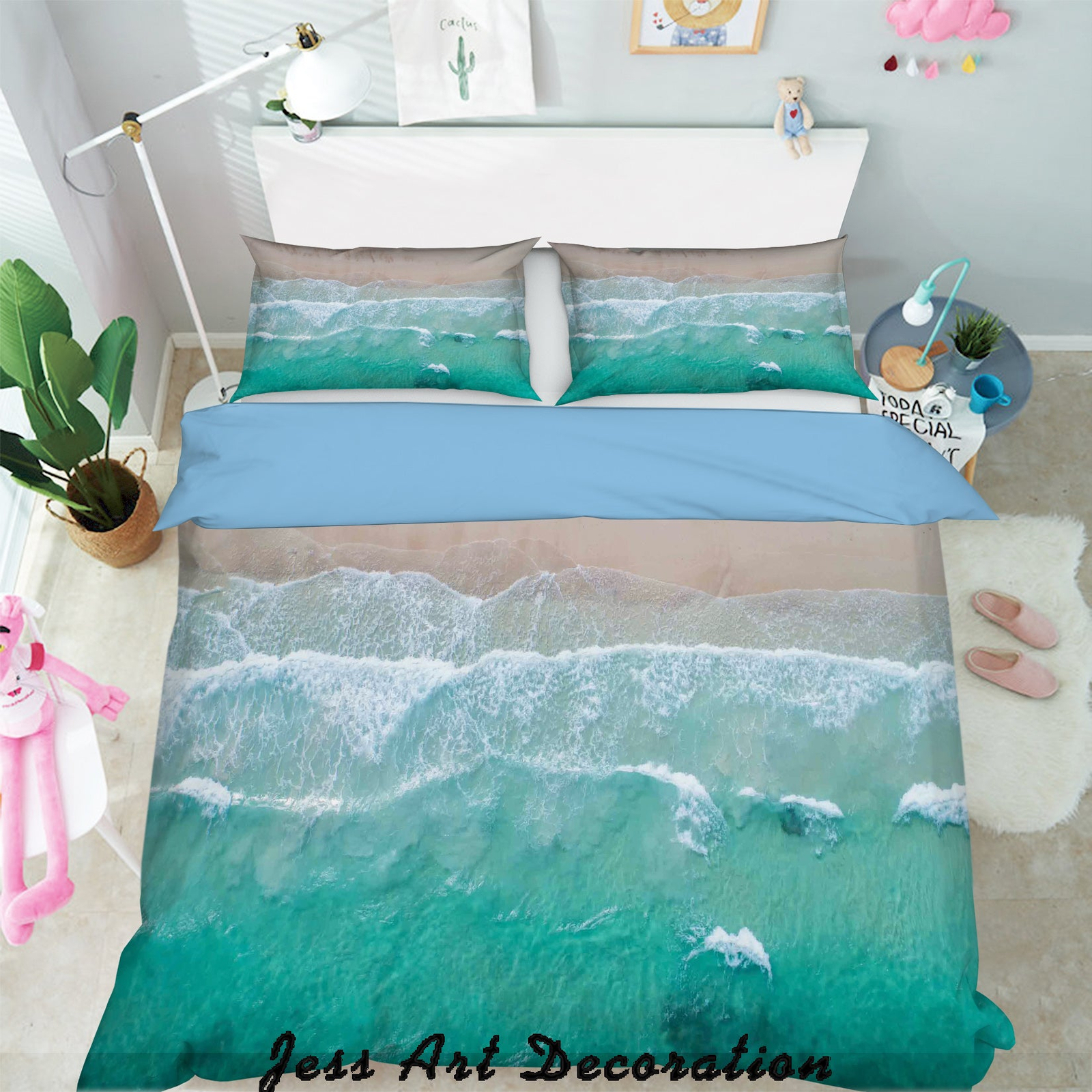 3D Blue Sea Beach Quilt Cover Set Bedding Set Pillowcases 163 ...