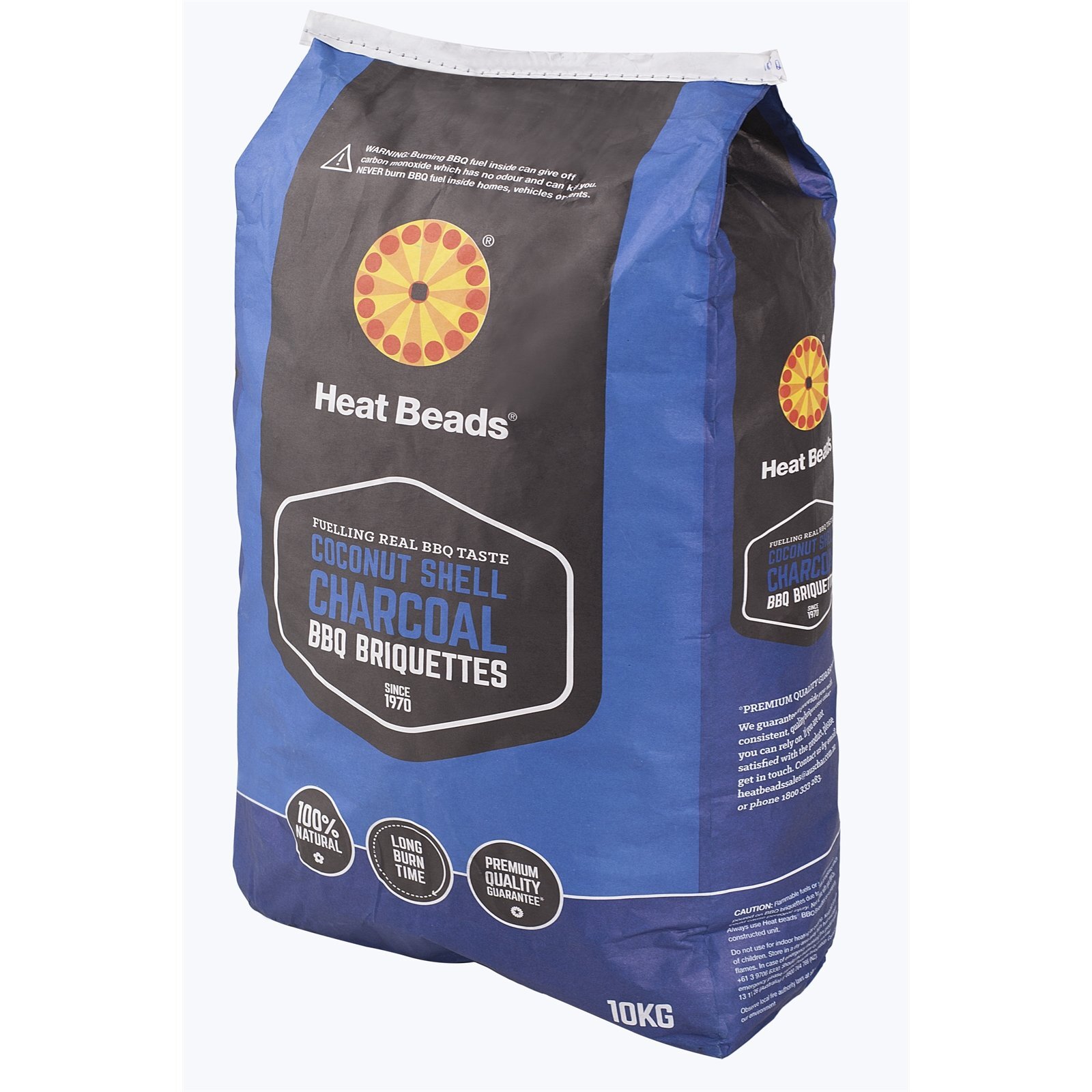 Heat Beads® 10kg Coconut Shell Charcoal BBQ Briquettes Bunnings Australia