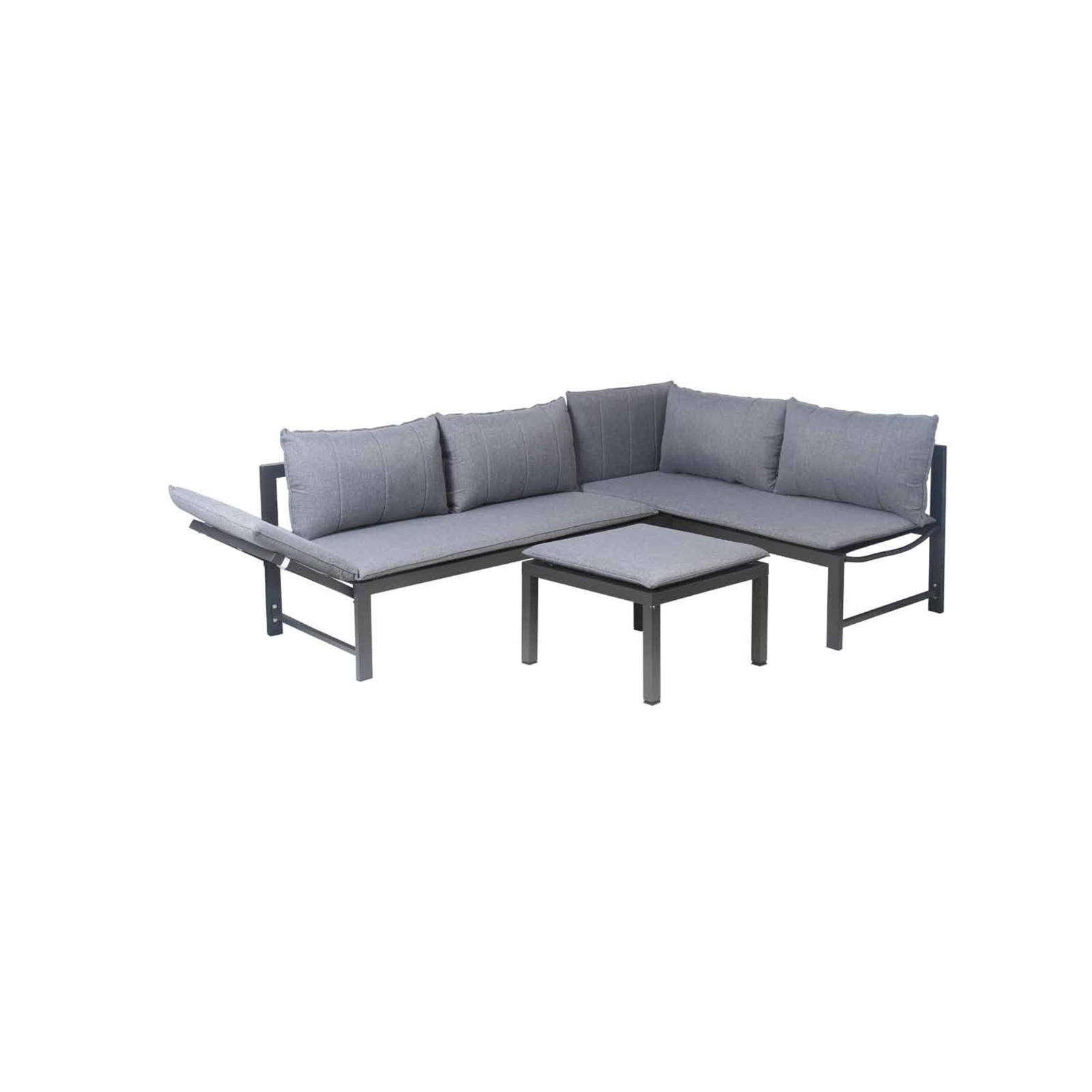 Marquee 3 Piece Charcoal Steel Corner Lounge Setting Bunnings Australia