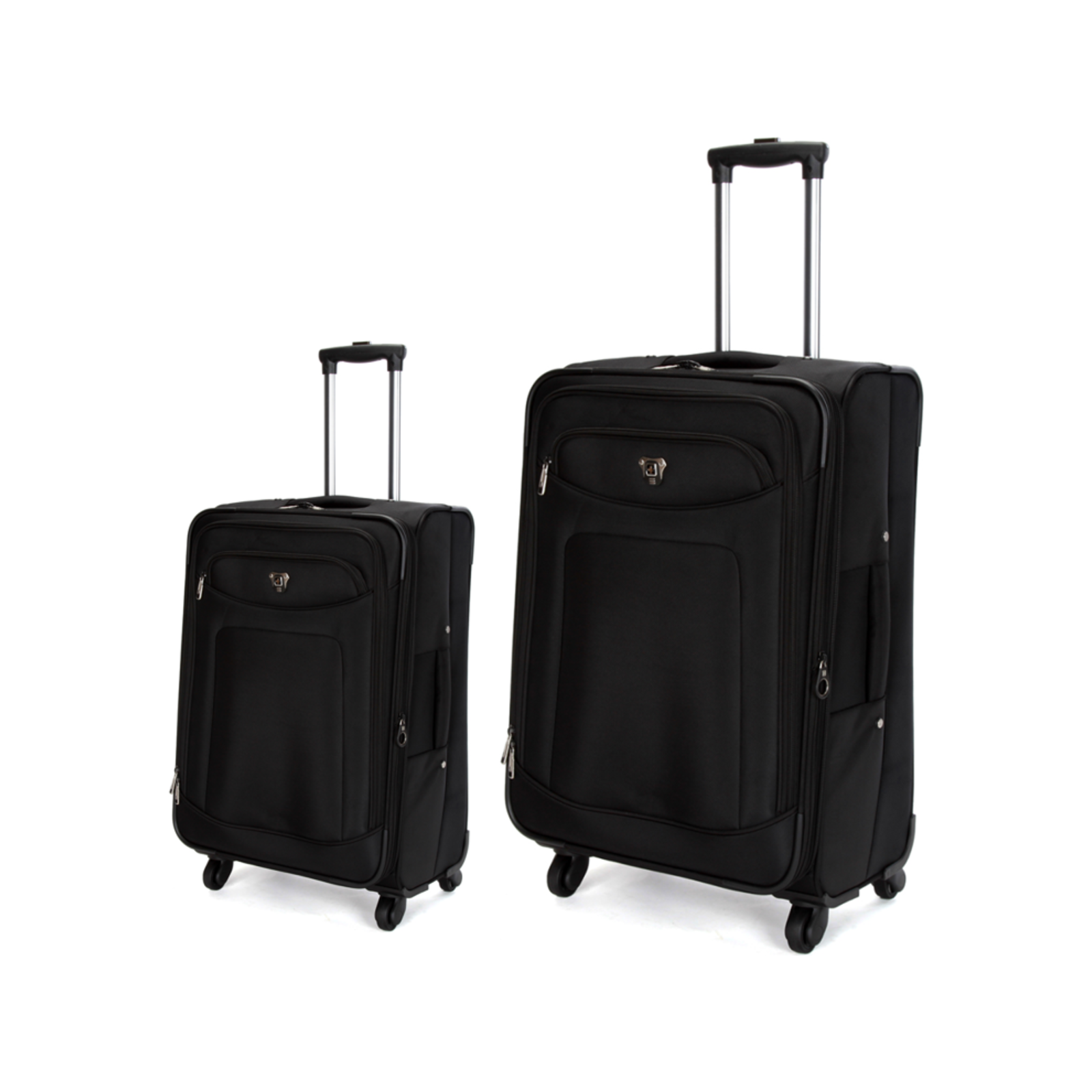 Swiss Luggage Suitcase Lightweight SoftCase 2 Piece Set 20"&24" Black