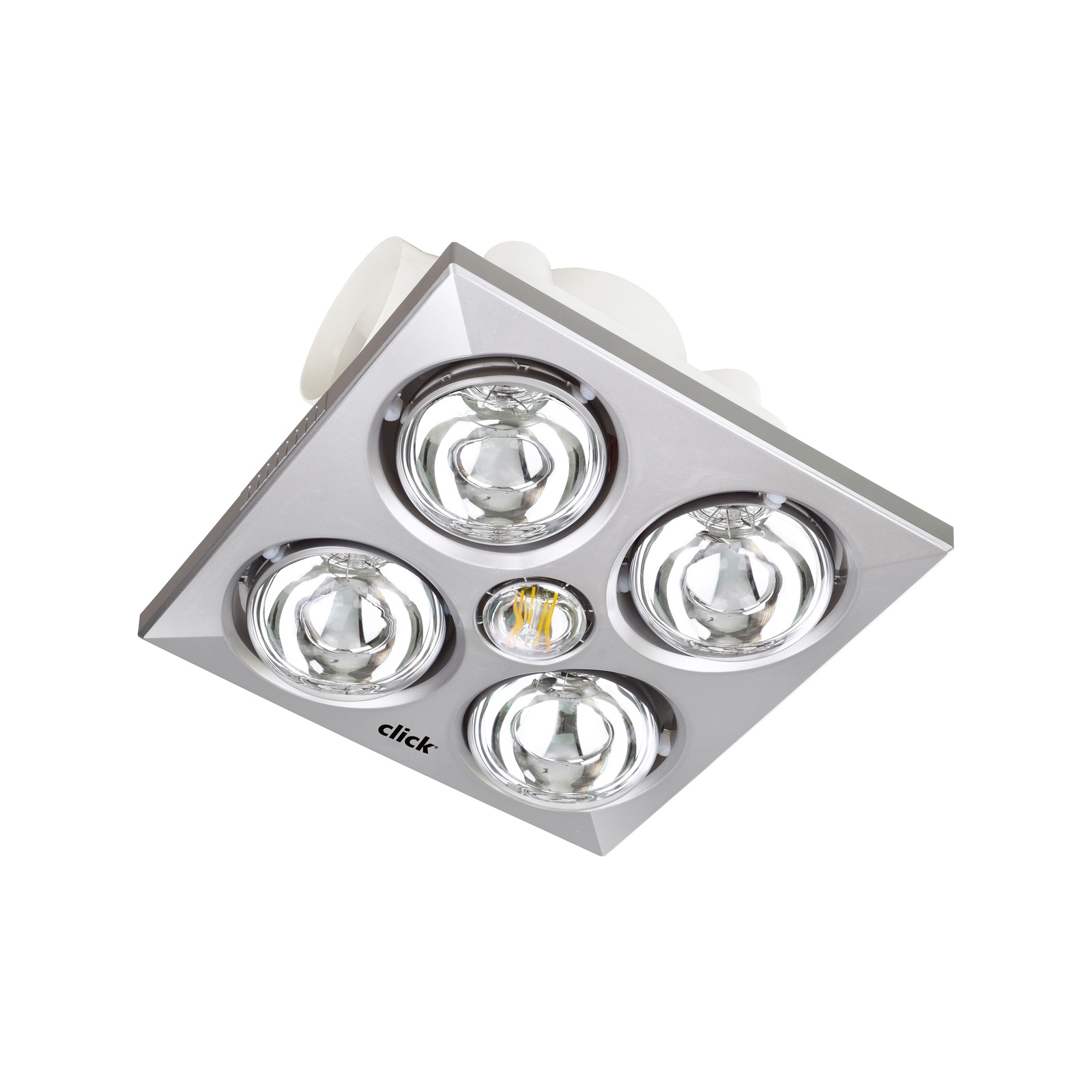 Click 4 x 275W Silver Ducted 3 in 1 Heater Bathroom Exhaust Fan - Bunnings  Australia