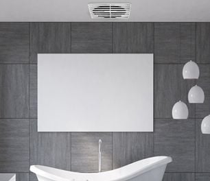 Extractor fan attached to bathroom ceiling