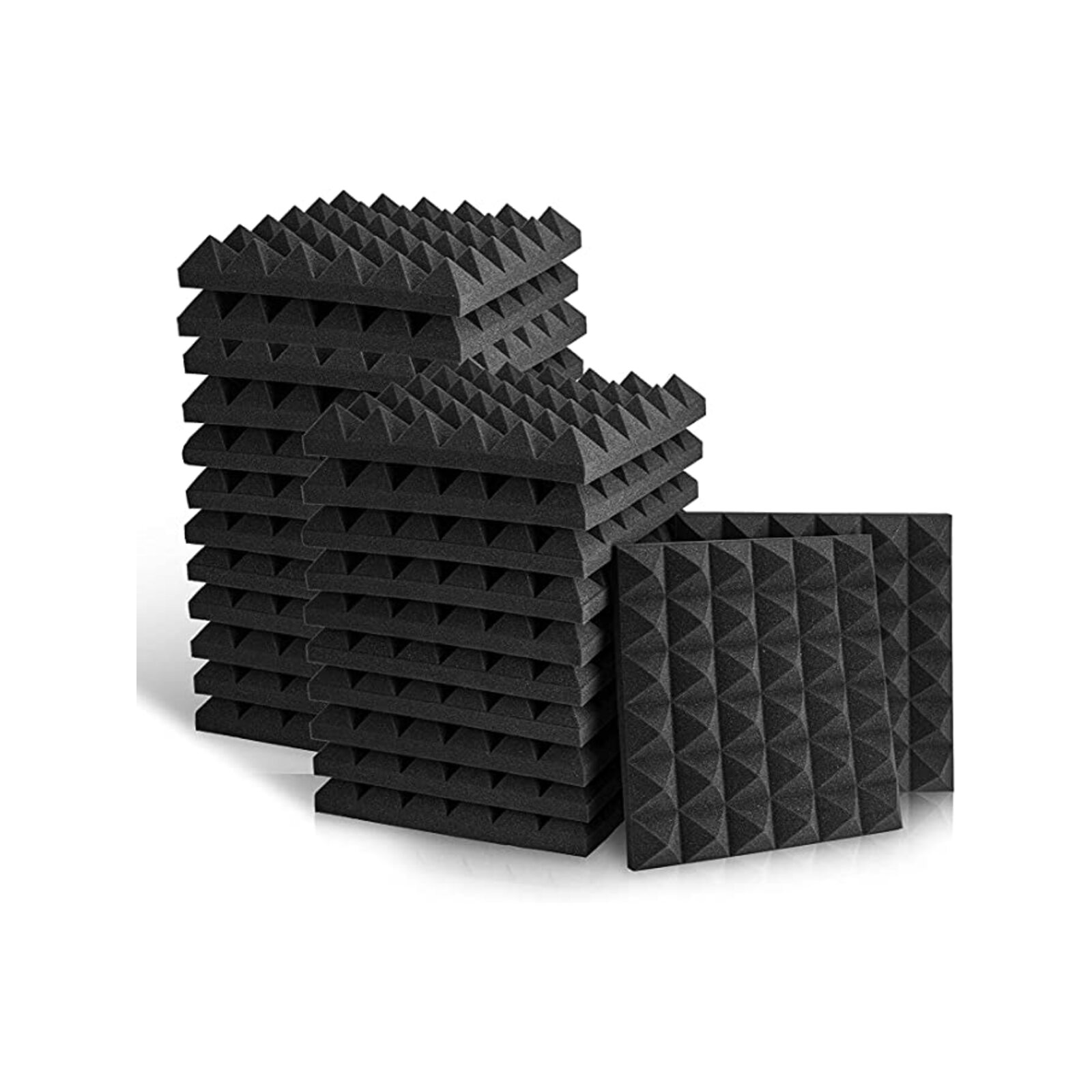 iDEER LIFE Acoustic Foam, 24Pcs, Sound Absorbing Panels Wall Tiles ...