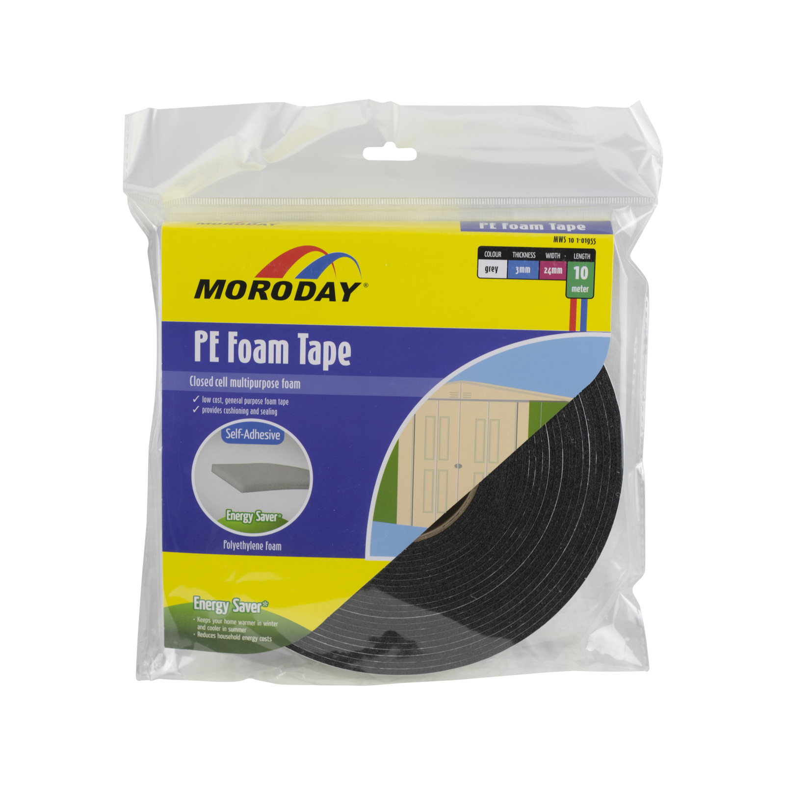 Moroday 24 x 3mm x 10m Grey PE Foam Tape Bunnings Australia