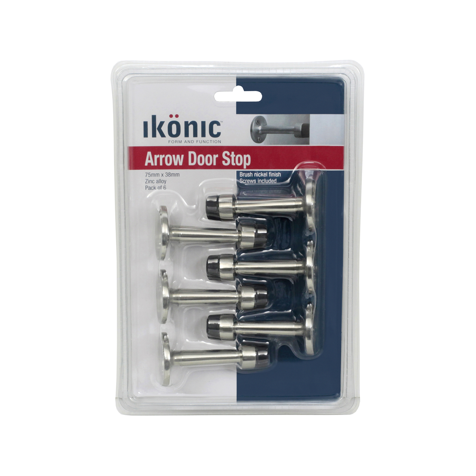 Ikonic 6 Piece Brushed Nickel Arrow Door Stop Set Bunnings Australia